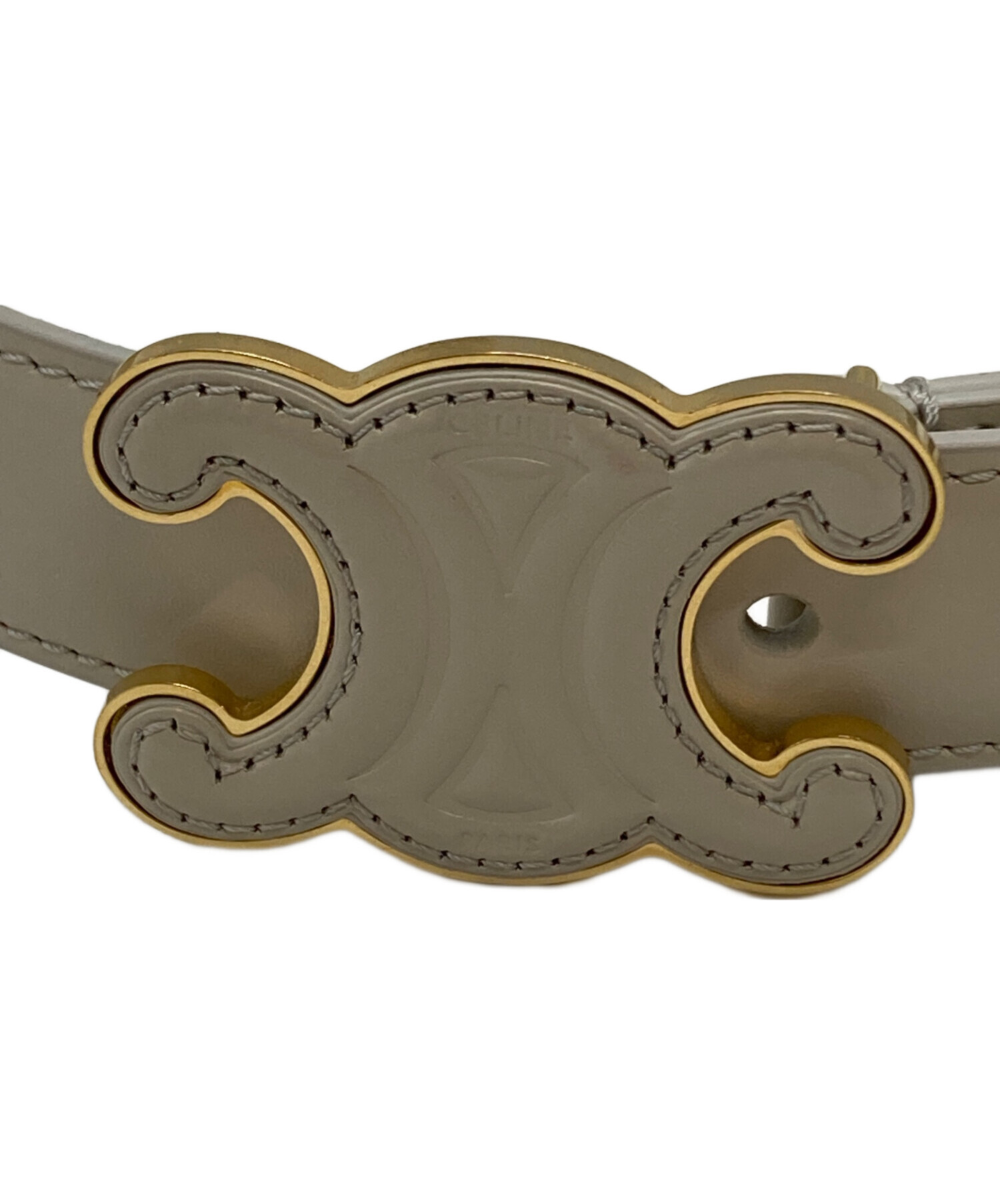 中古・古着通販】CELINE (セリーヌ) トリオンフレザーベルト ベージュ