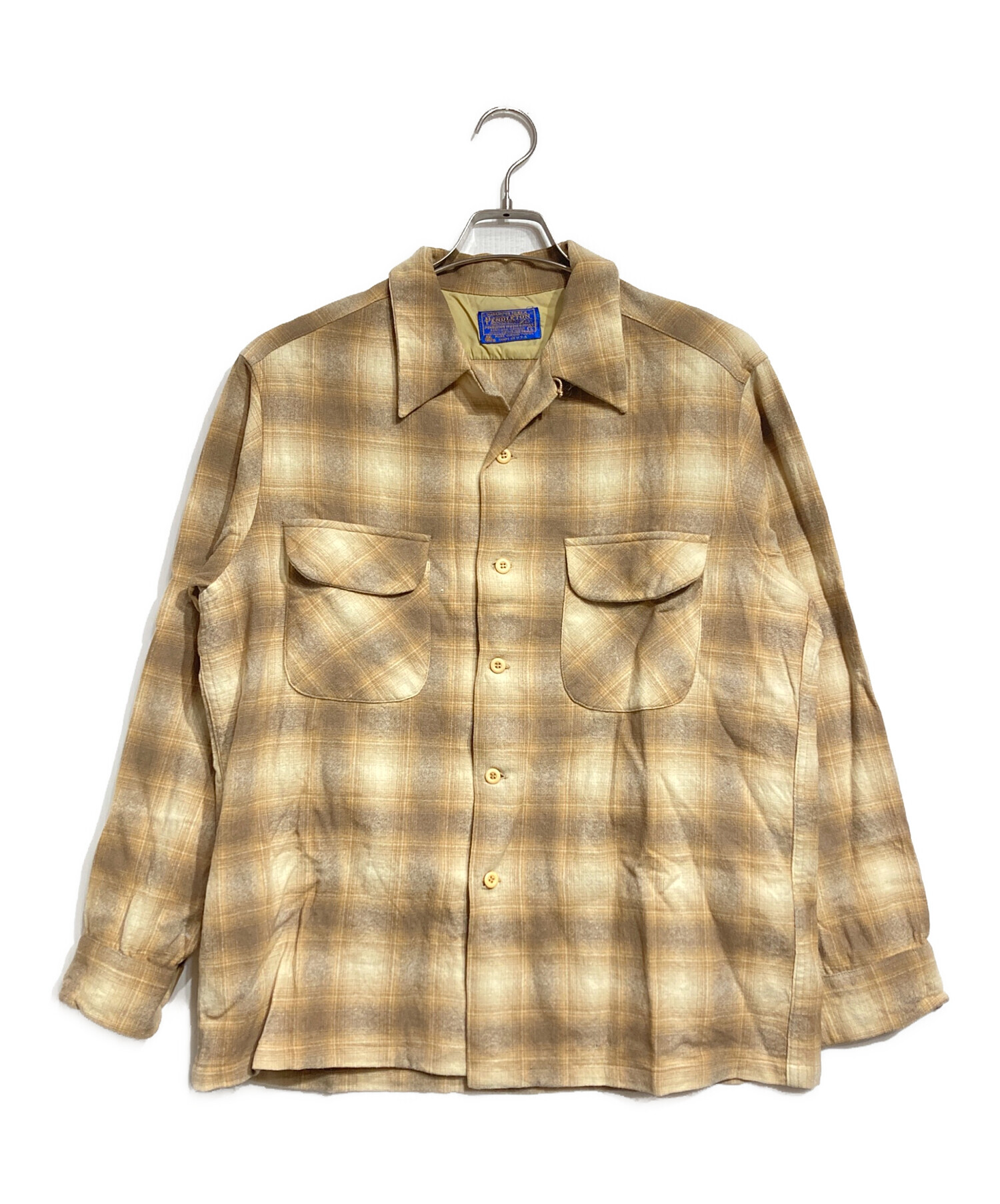90s ペンドルトン M ボードシャツ オンブレチェック シャドー ブラウン PENDLETON ペンドルトン オンブレ チェック柄 ボードシャツM 90s