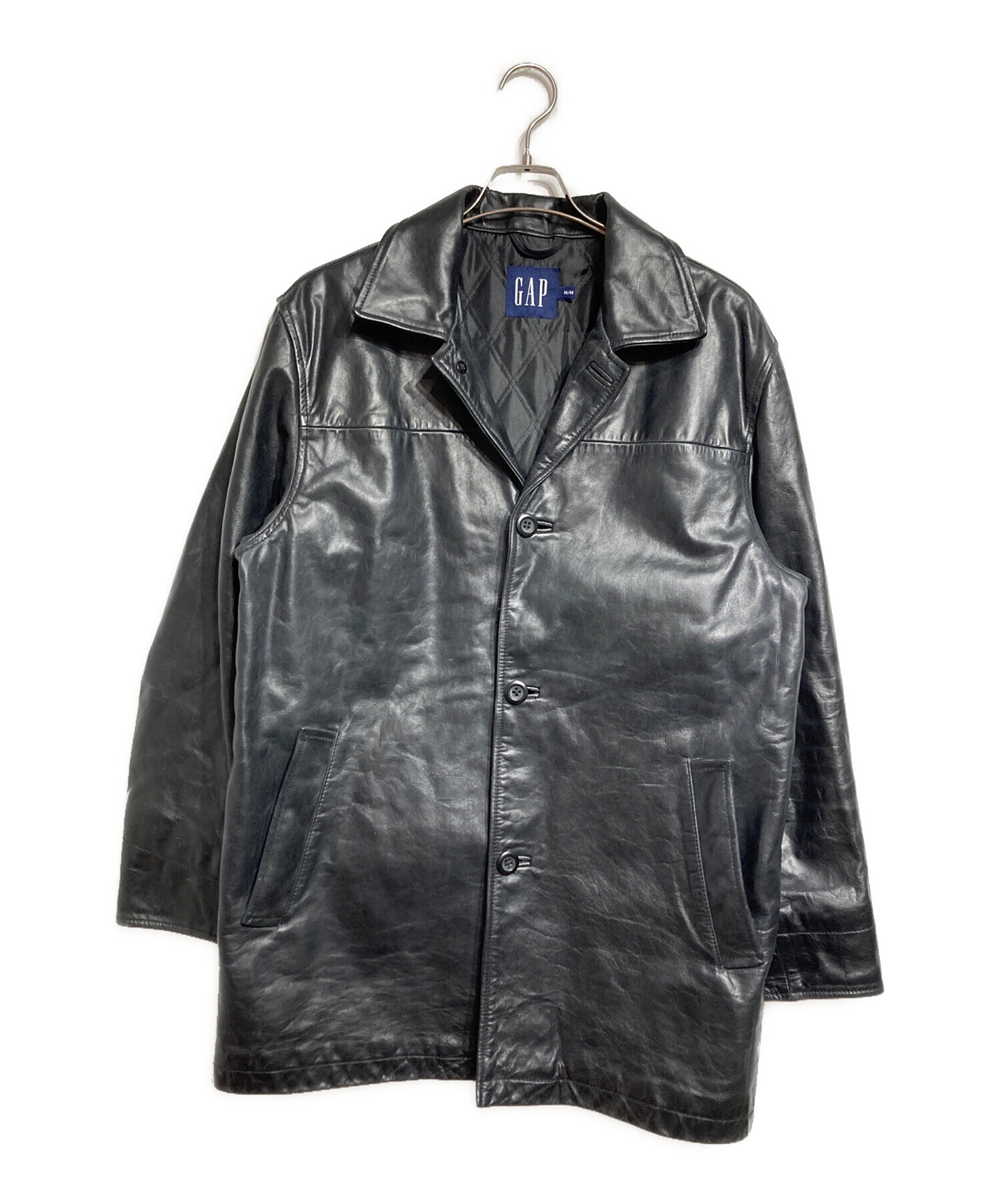GAP ブラック レザー　カーコート Lサイズ　タグ付きデッドストック OLD GAP レザーカーコート ブラック 表記（L) | すべての商品