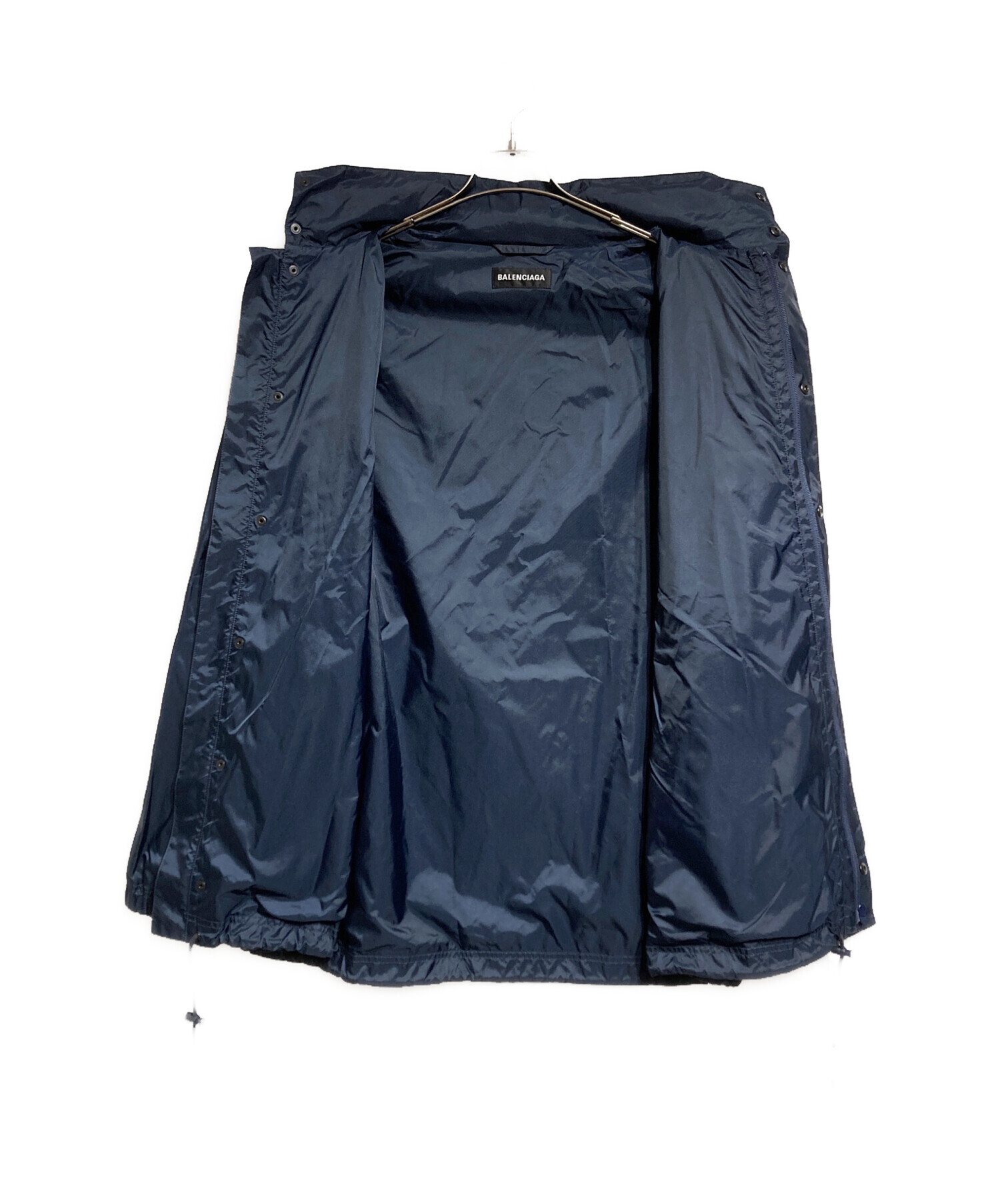 balenciaga ナイロンジャケット ネイビー 中古・古着通販】BALENCIAGA (バレンシアガ) バックプリントトラック