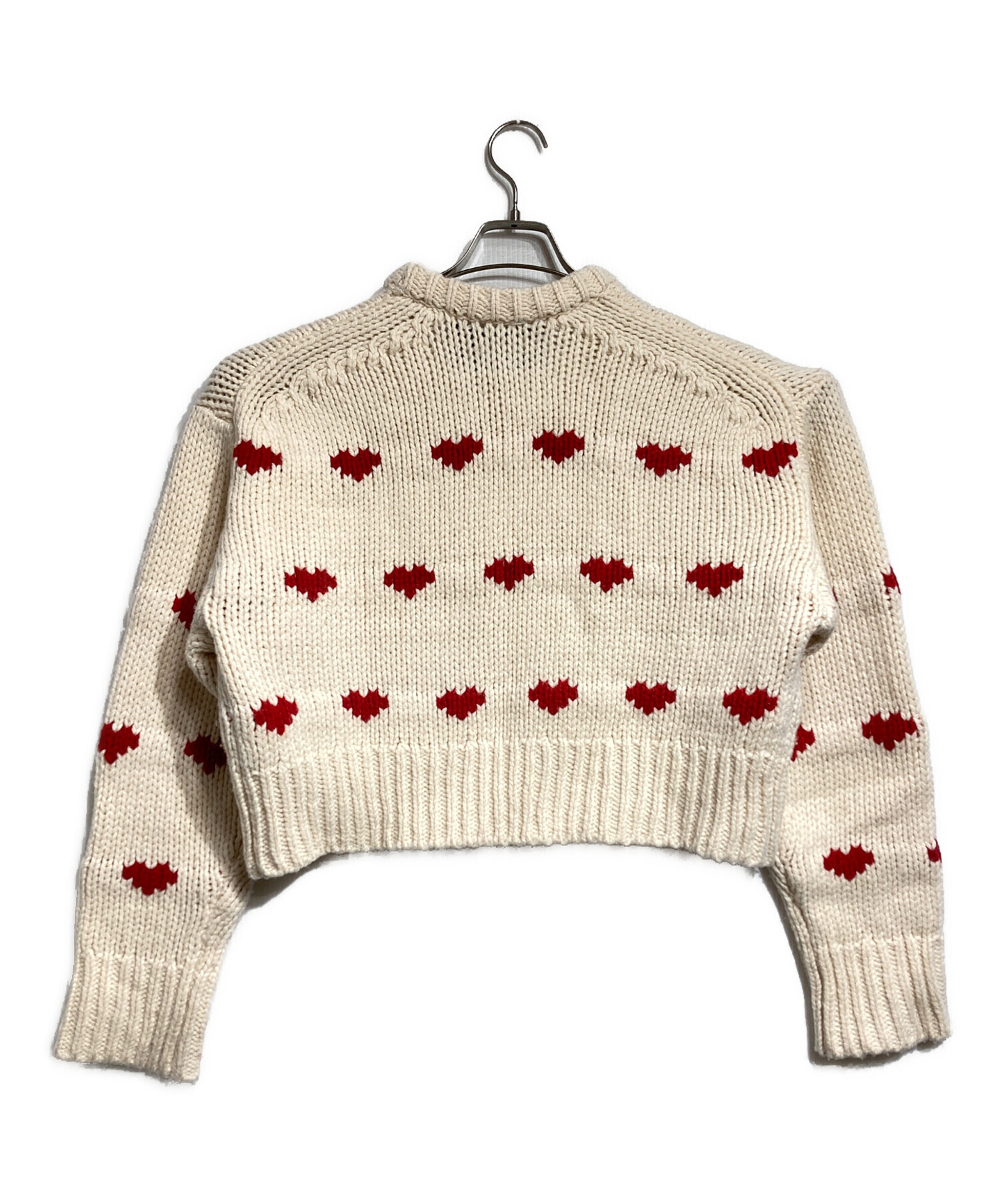 中古・古着通販】NKNIT (ンニット) Heart pattern ショート丈ニット