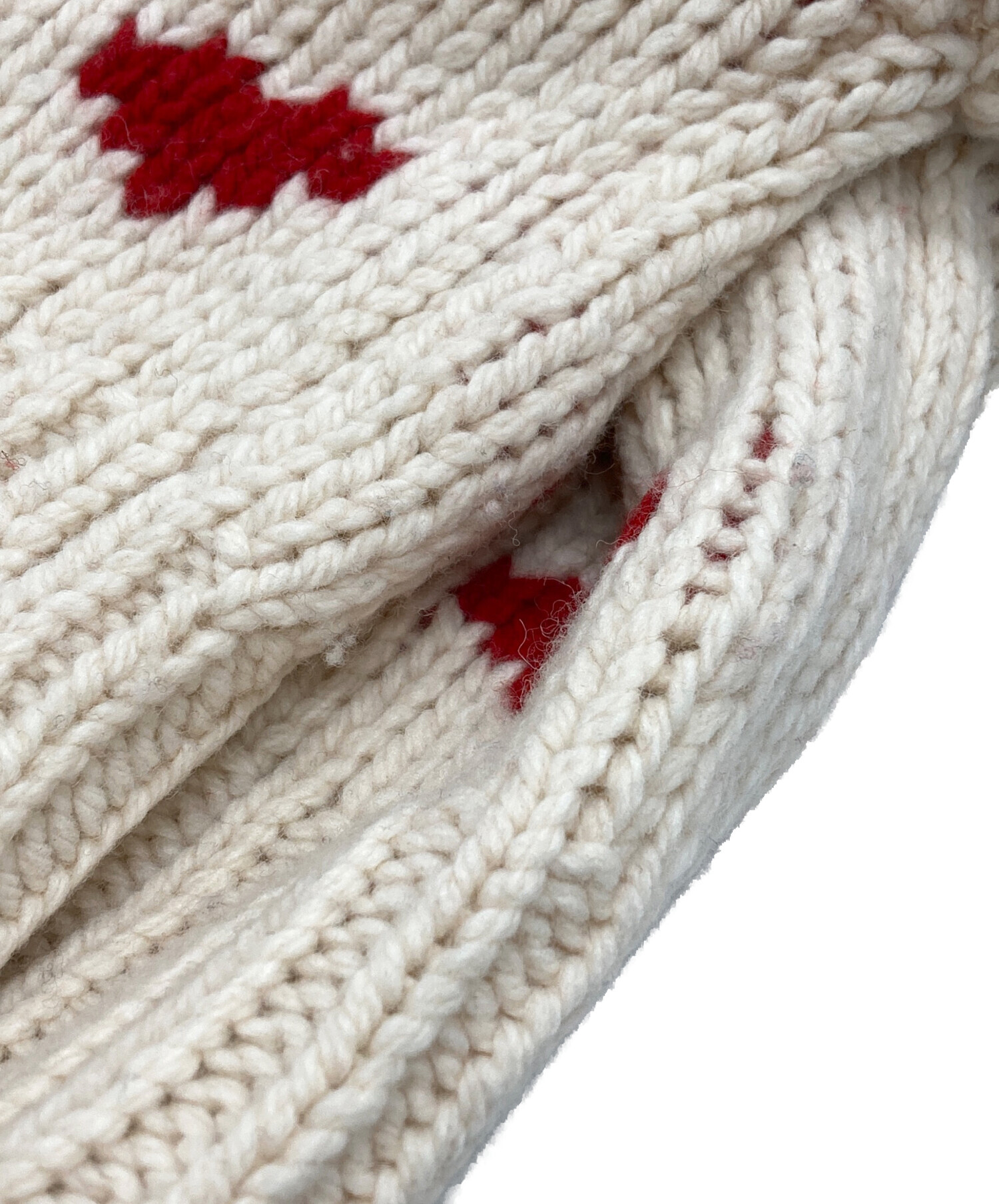 中古・古着通販】NKNIT (ンニット) Heart pattern ショート丈ニット