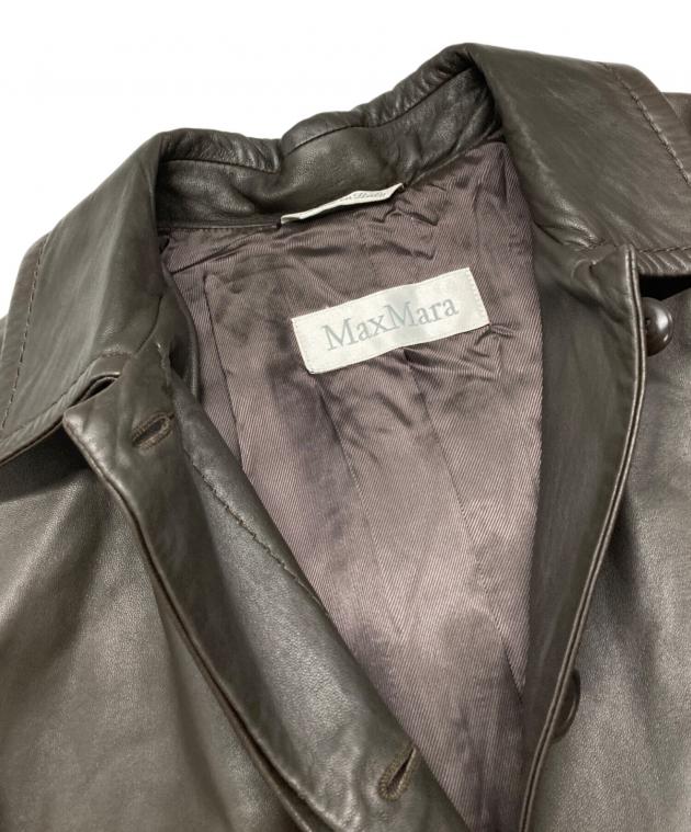 90s ヴィンテージ Max Mara マックスマーラ 牛革 レザーコート 90s