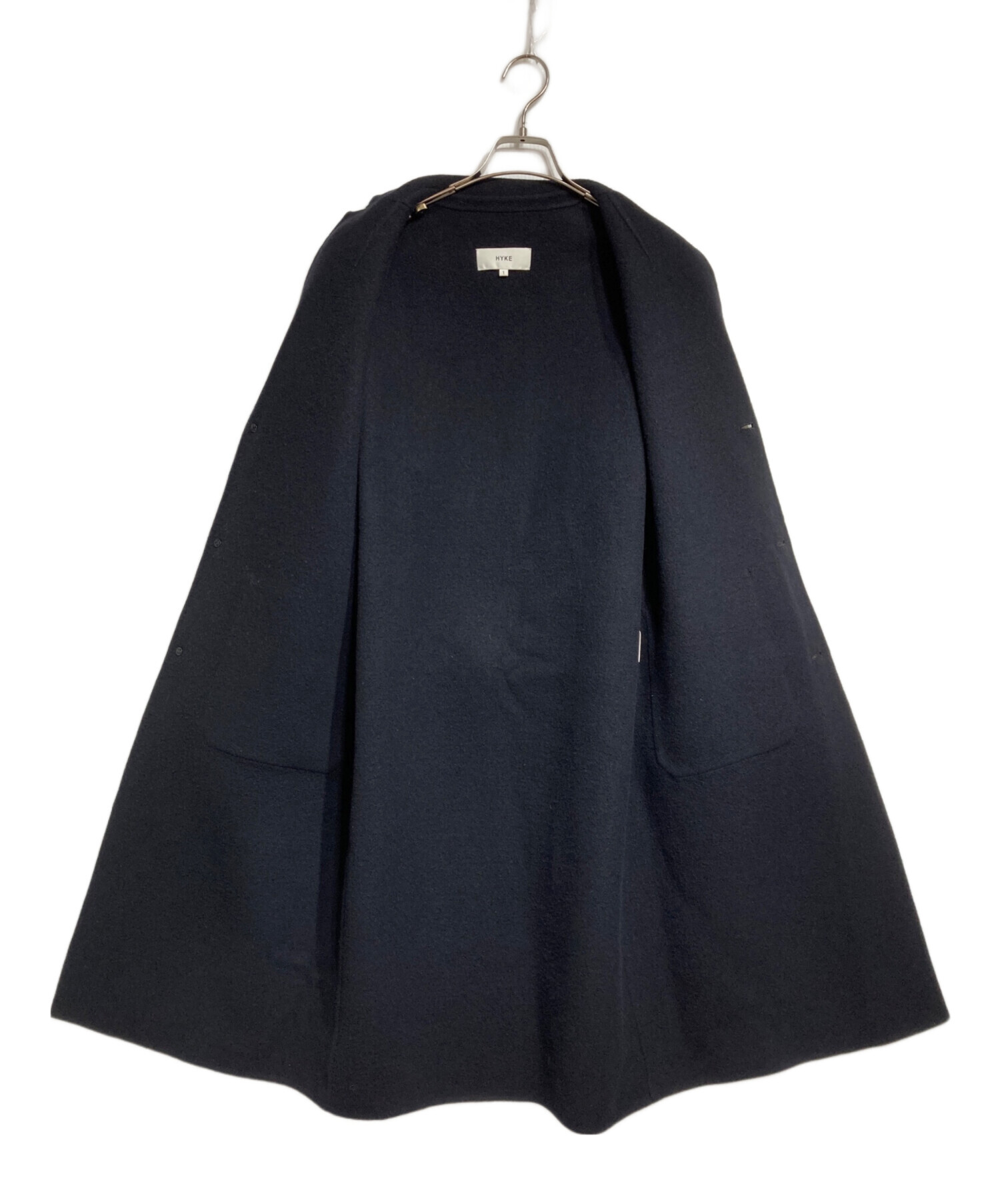 中古・古着通販】HYKE (ハイク) メルトンチェスターコート ネイビー