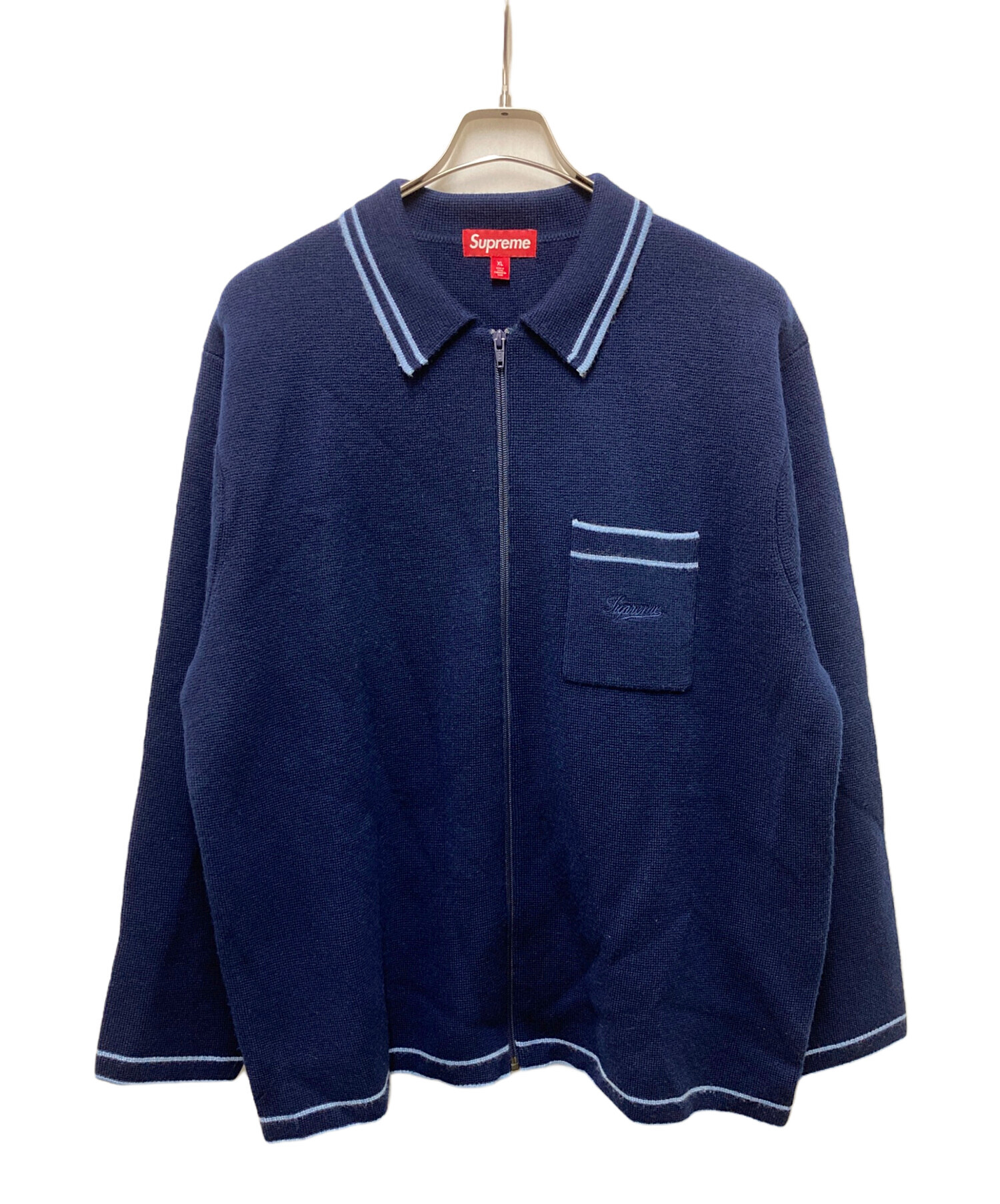 中古・古着通販】SUPREME (シュプリーム) Zip Polo Sweater ネイビー