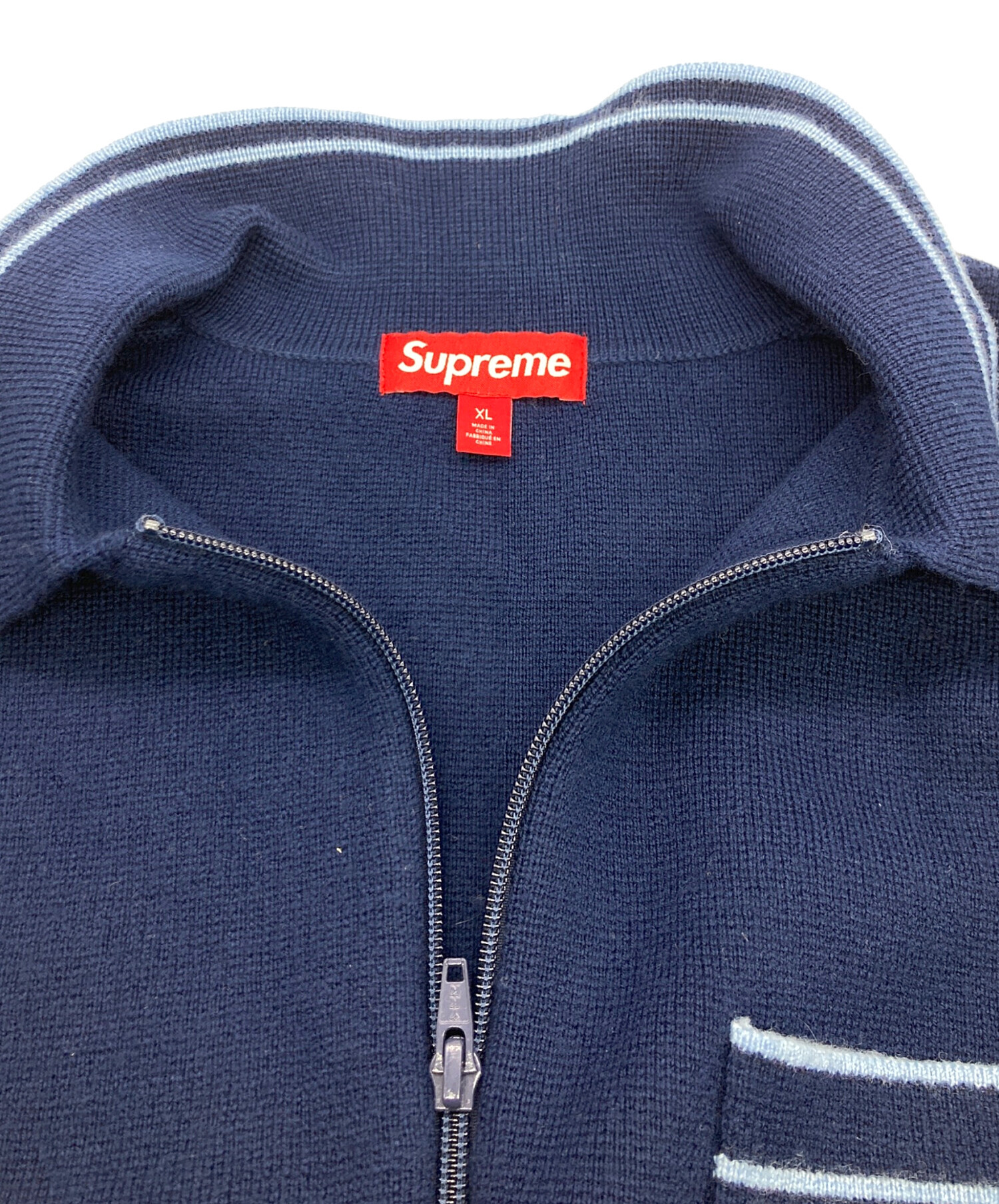 中古・古着通販】SUPREME (シュプリーム) Zip Polo Sweater ネイビー