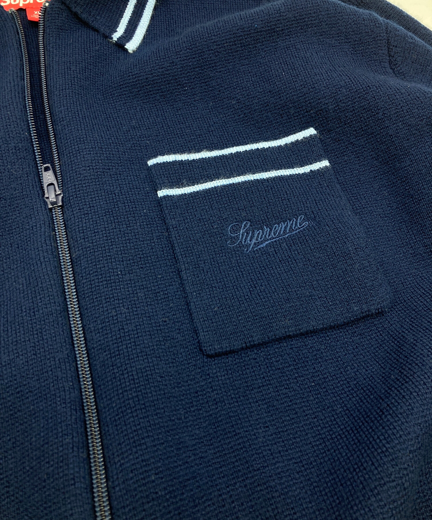 中古・古着通販】SUPREME (シュプリーム) Zip Polo Sweater ネイビー