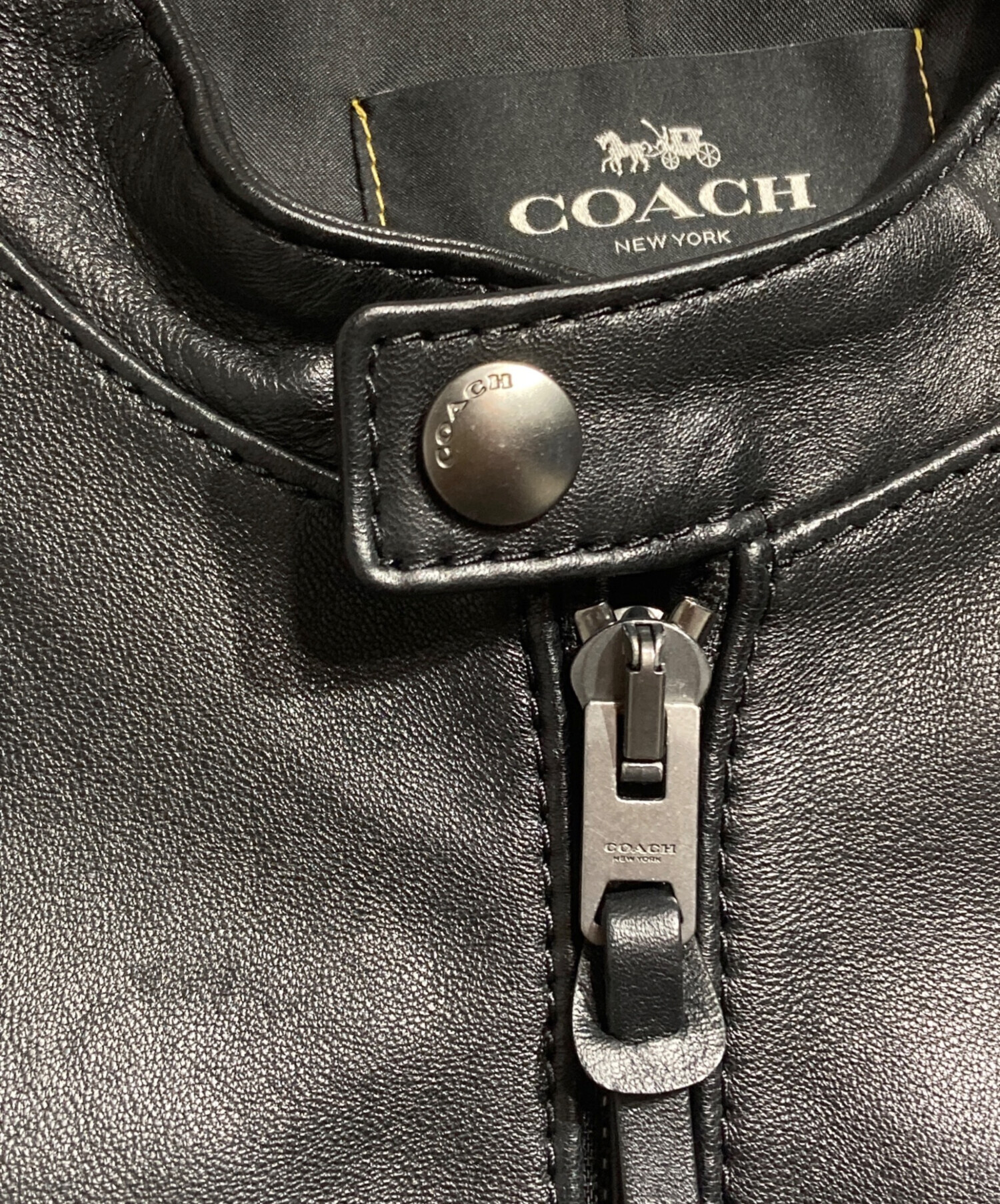 中古・古着通販】COACH (コーチ) レザーシングルライダースジャケット