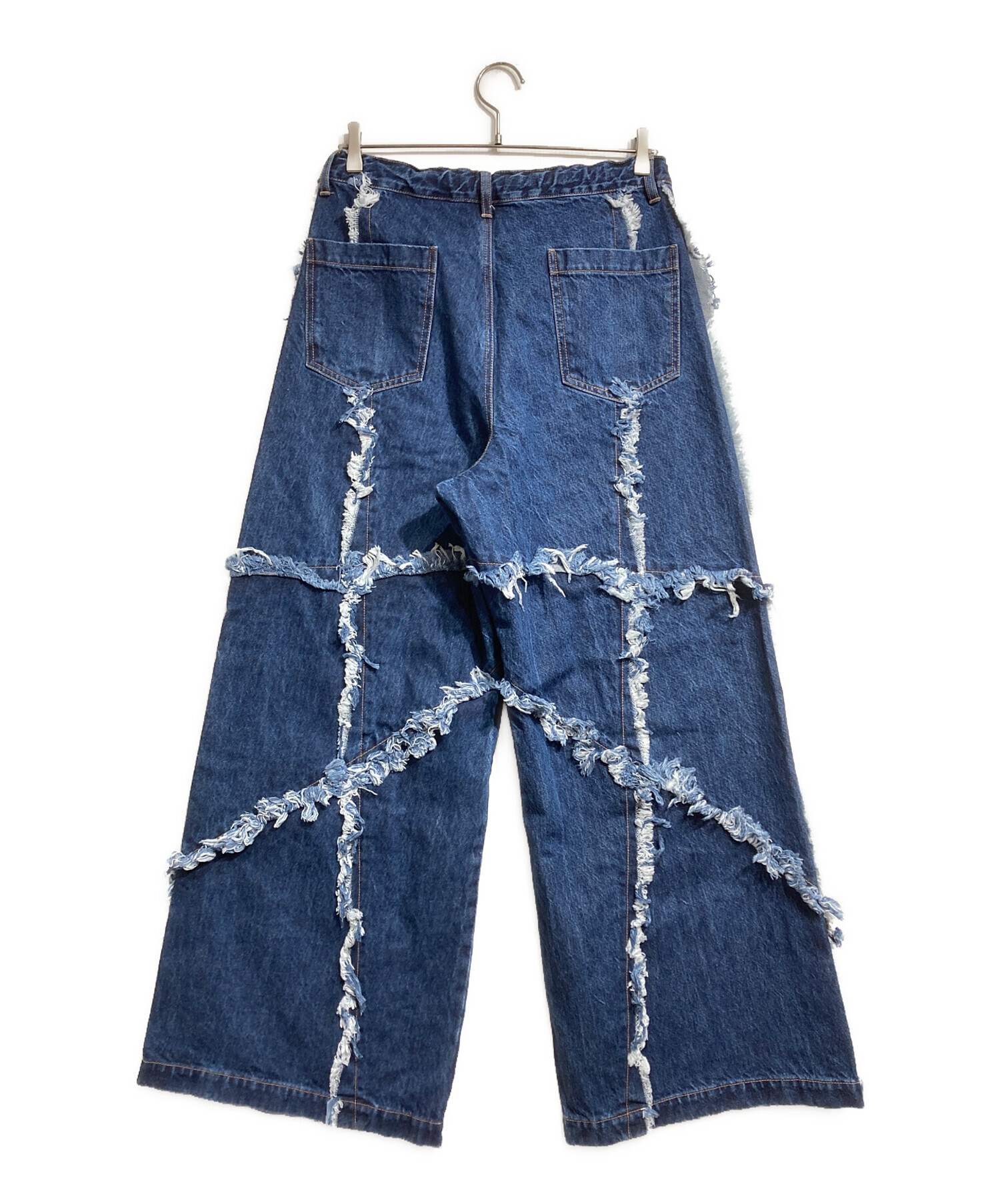 中古・古着通販】TASKS (タスク) ダメージ加工バギーデニムパンツ 