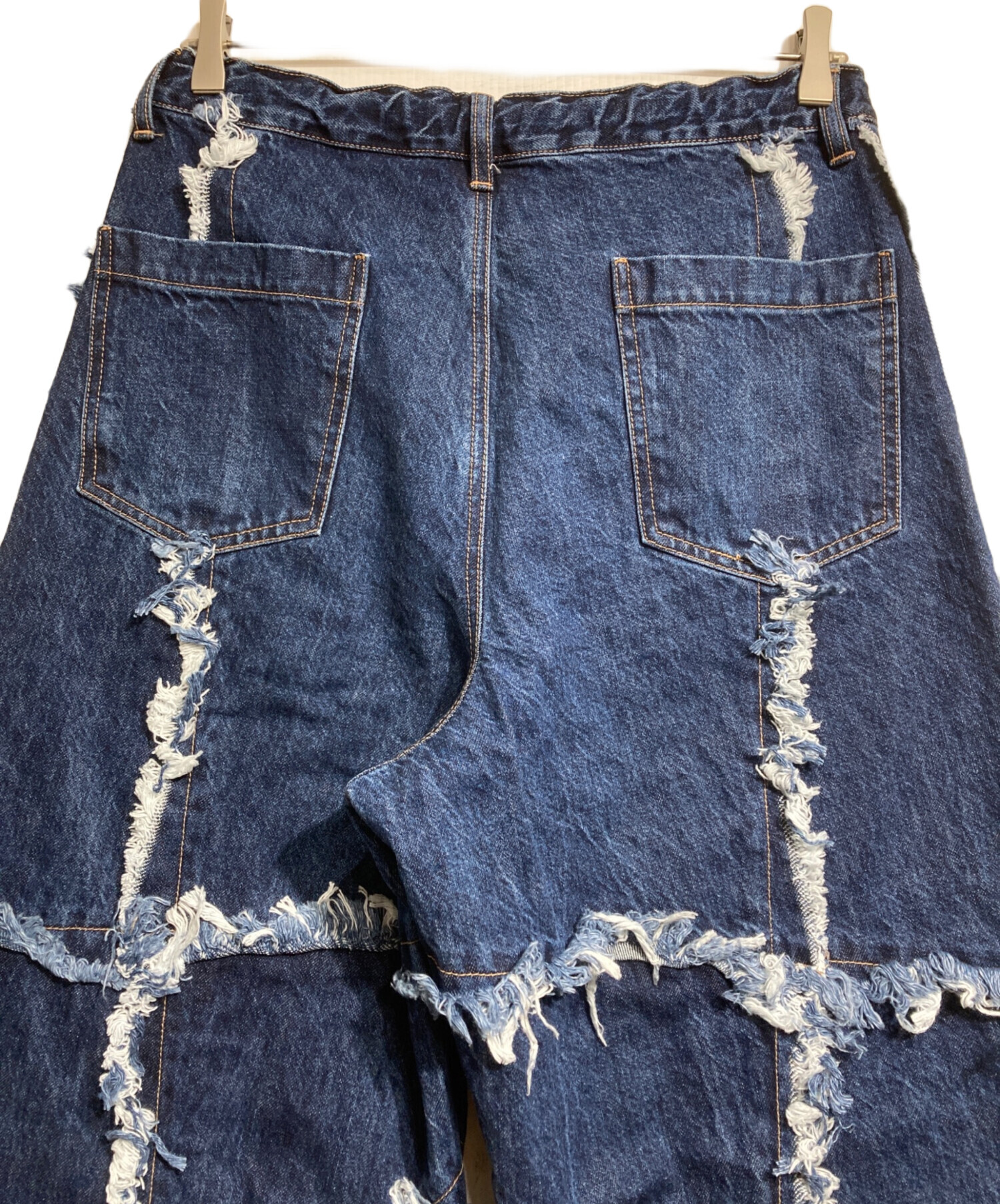 中古・古着通販】TASKS (タスク) ダメージ加工バギーデニムパンツ