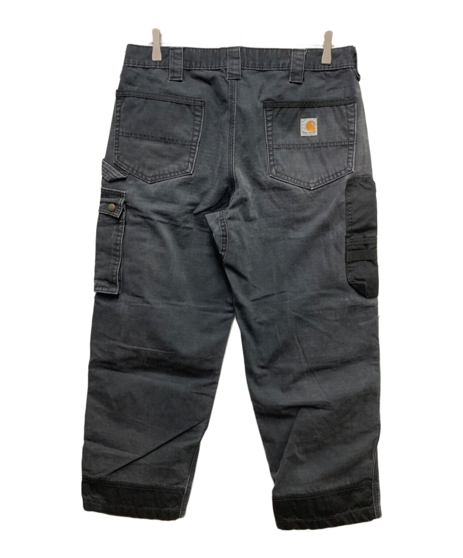 タコわさ様カーハートダブルニー ワークパンツ リップストップ ブラック 中古・古着通販】CarHartt (カーハート) ダブルニーリップストップ