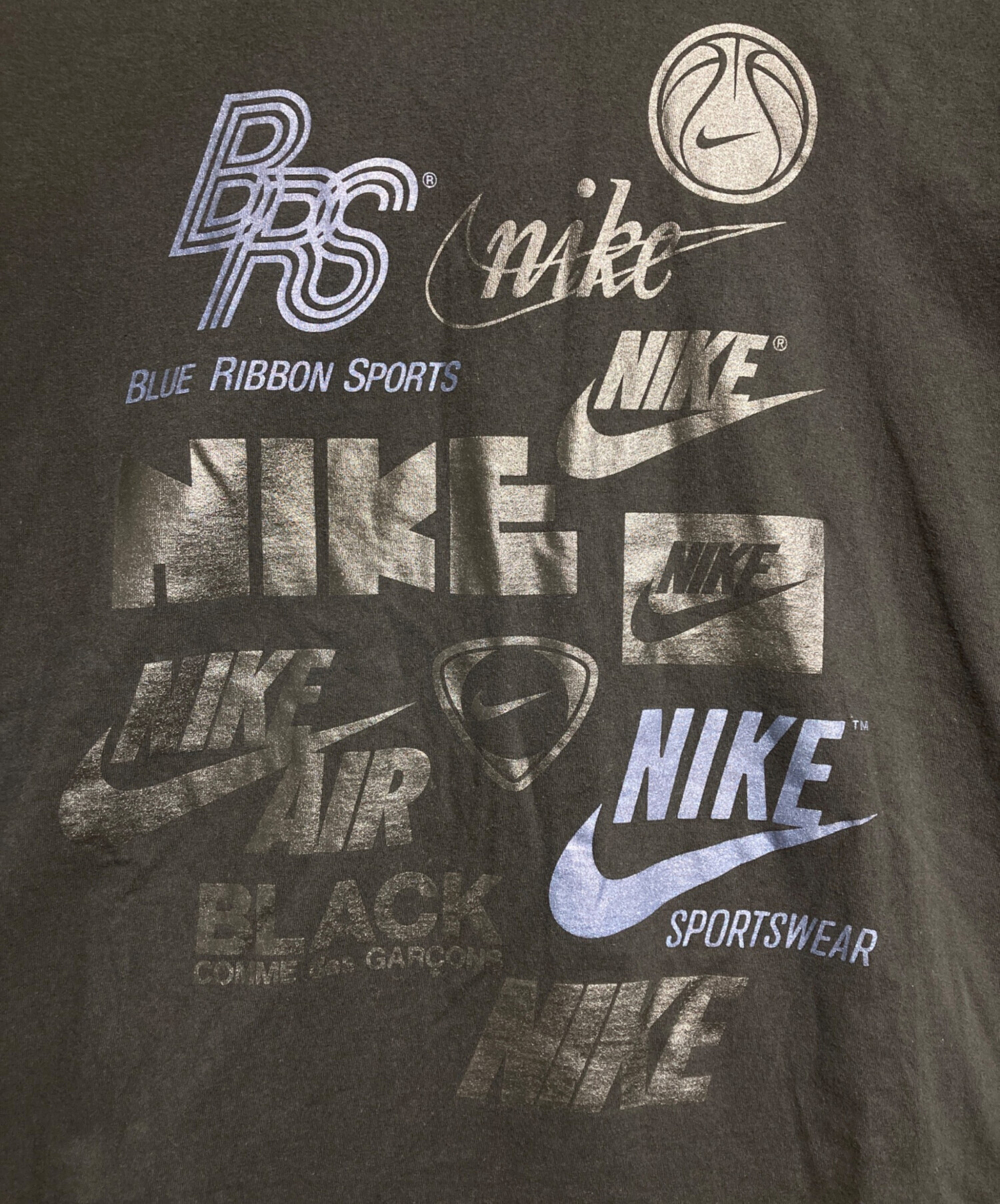 【中古】BLACK COMME des GARCONS | ブラックコムデギャルソン NIKE/ナイキ コラボ　フロントプリント半袖Ｔシャツ 1M-T103 ブラック サイズ：S【尾張小牧店】 ブラックコムデギャルソン×ナイキBLACK COMME des GARCONS×NIKE ポリ