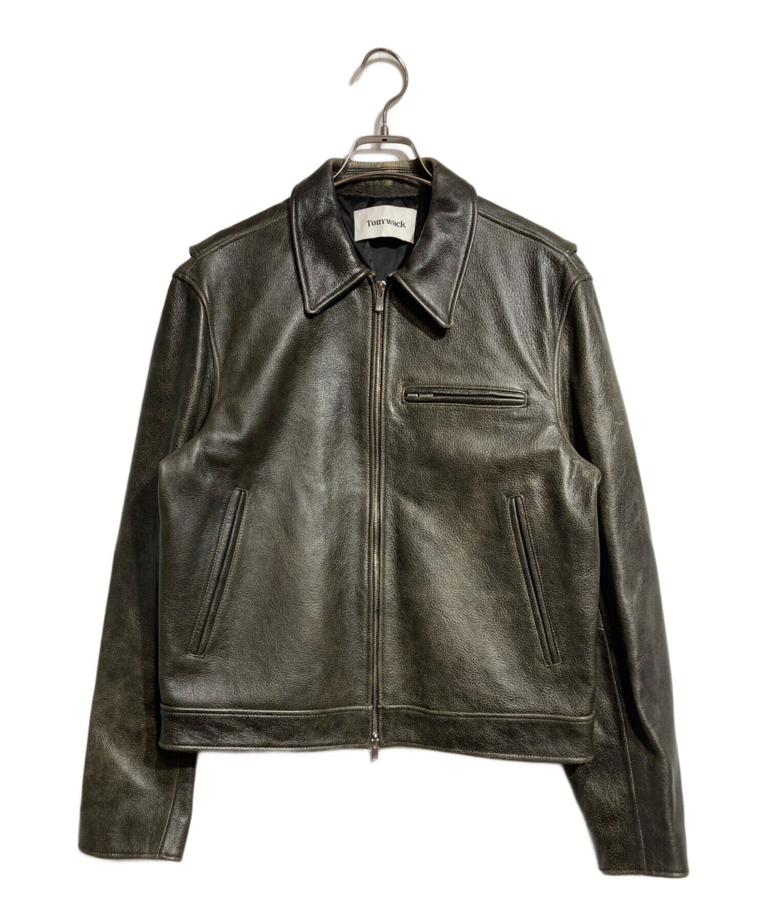中古・古着通販】TONY WACK (トニーワック) LEATHER CHEST ZIP JACKET