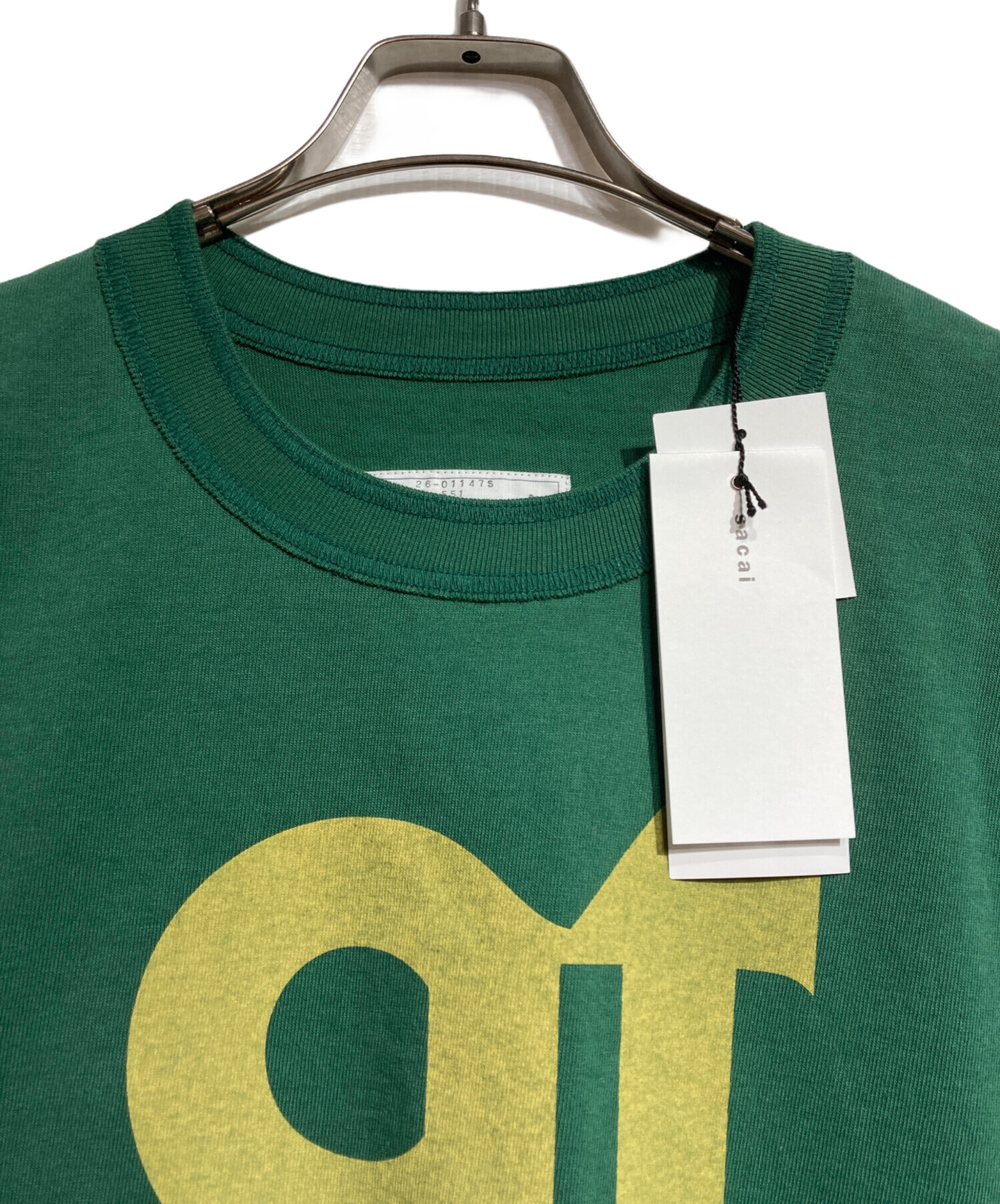 sacai 紺/緑 ラグランスリーブ Tシャツ 中古・古着通販】sacai (サカイ) Print T-Shirt/プリントTシャツ