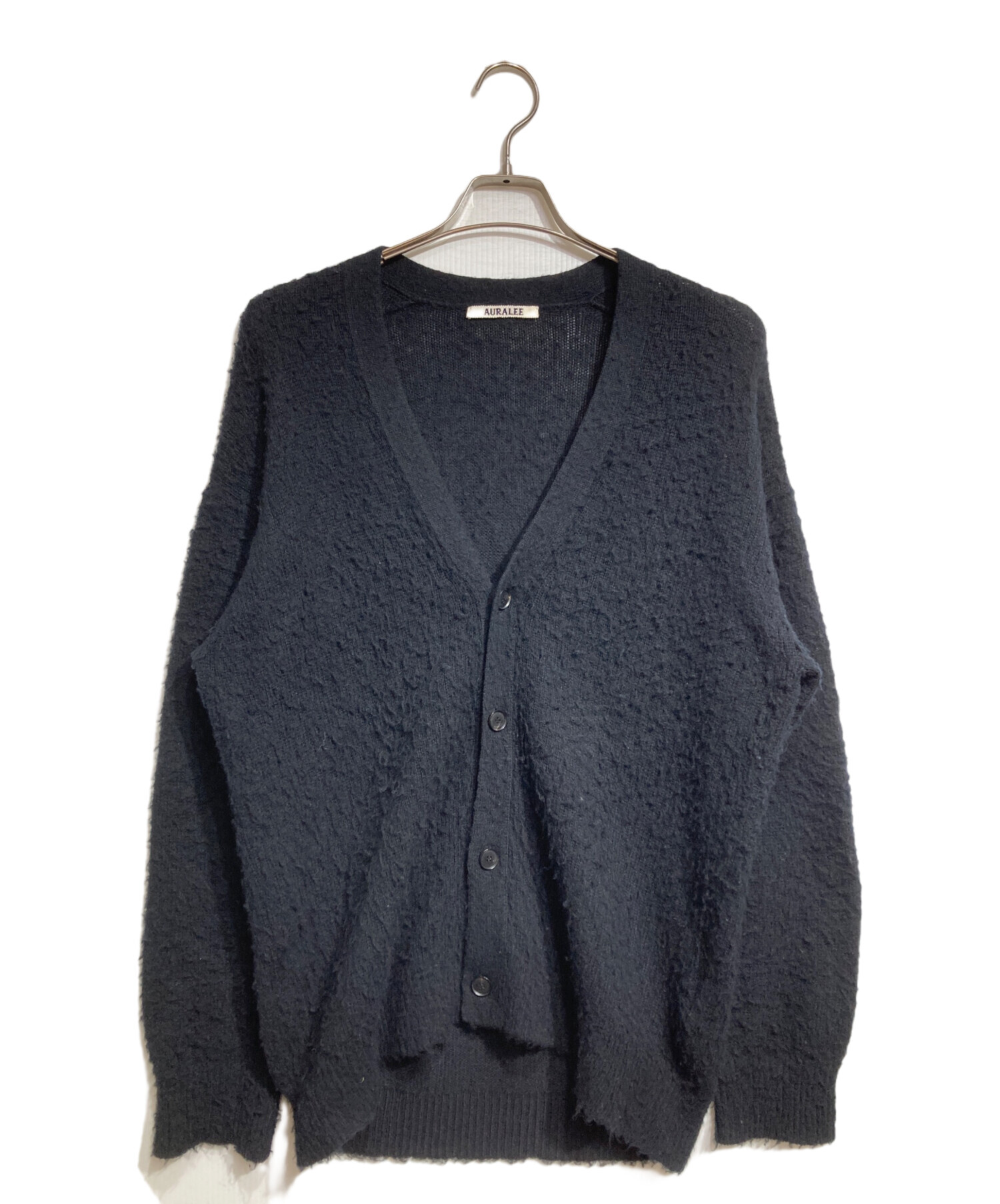 オーラリー　AURALEE ニットカーディガン　ブラック　1 ニットブルゾン 中古・古着通販】AURALEE (オーラリー) 24AW BRUSHED WOOL CASHMERE