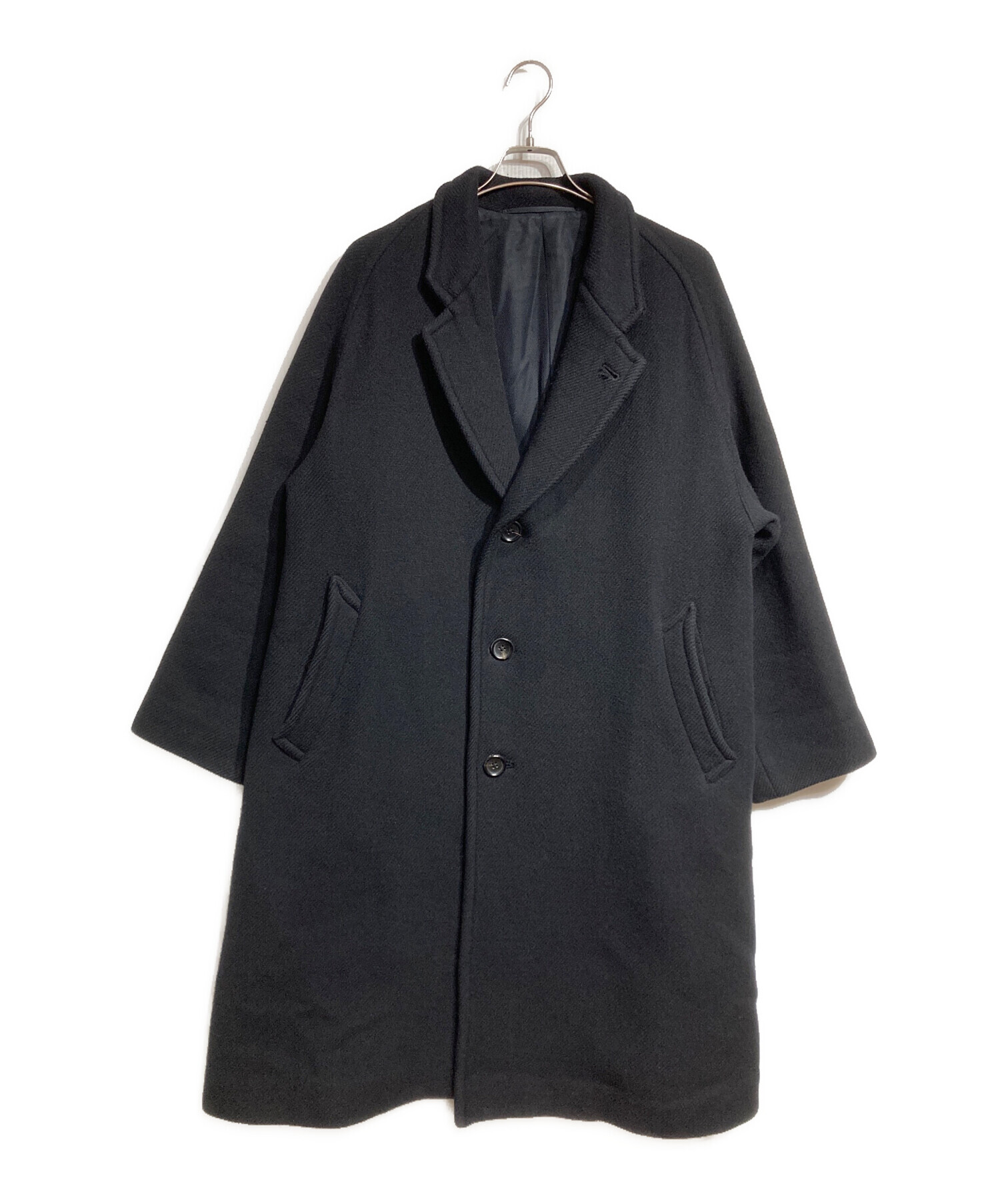 A-PRESSE everyone チェスターコート ブラック L 中古・古着通販】A.PRESSE (アプレッセ) everyone (エブリワン) Wool