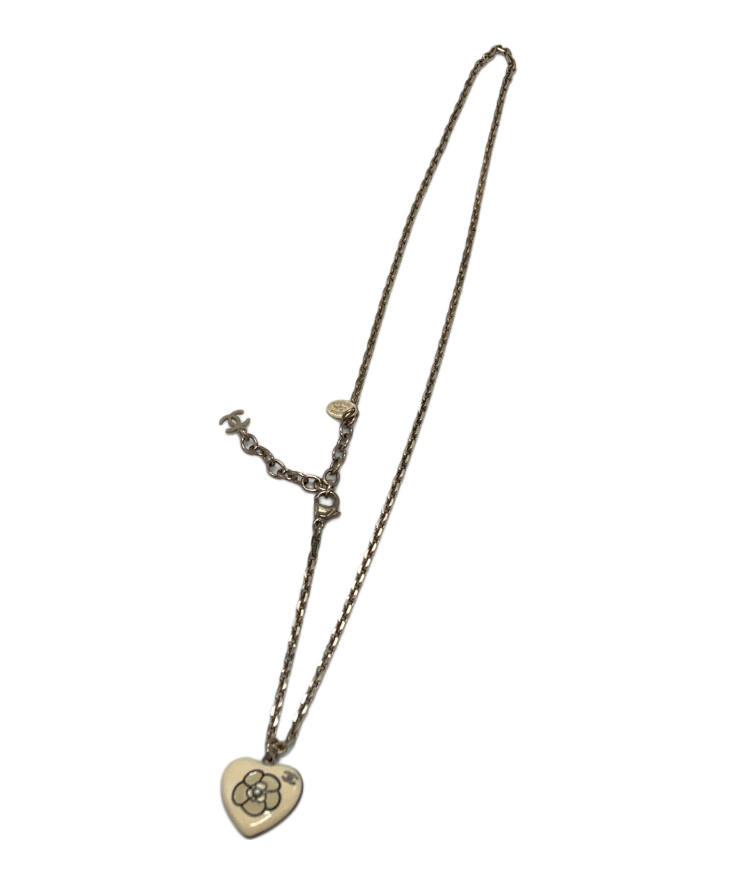 超希少✨CHANEL ココマーク　カメリア ハート ネックレス 刻印有り 中古・古着通販】CHANEL (シャネル) ココマークカメリアハートモチーフ