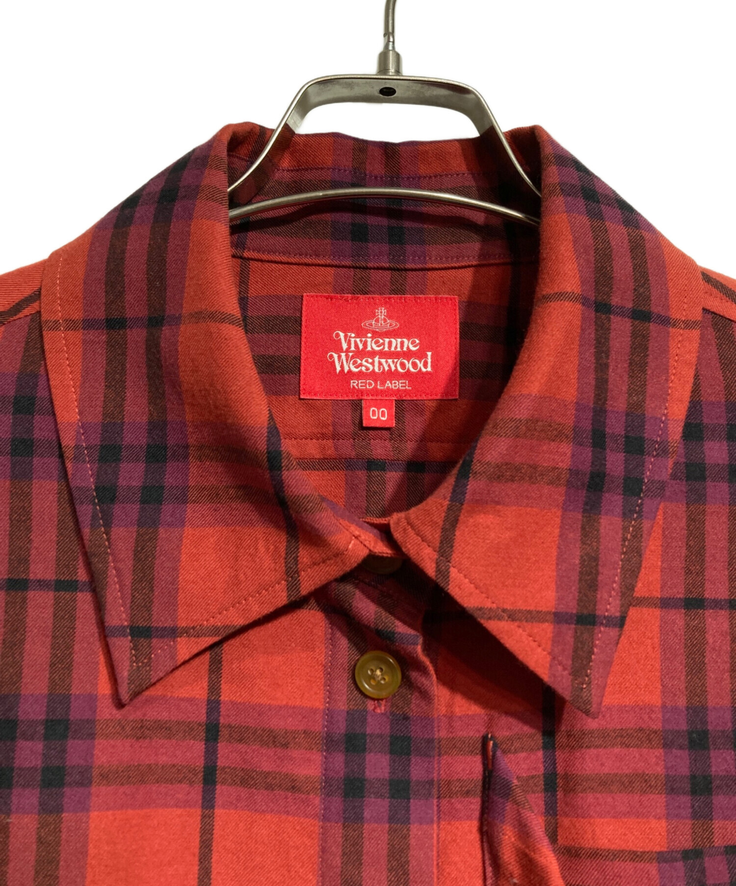 ヴィヴィアンウエストウッド＊赤チェック柄＊刺繍ロゴ 中古・古着通販】Vivienne Westwood RED LABEL (ヴィヴィアンウエスト