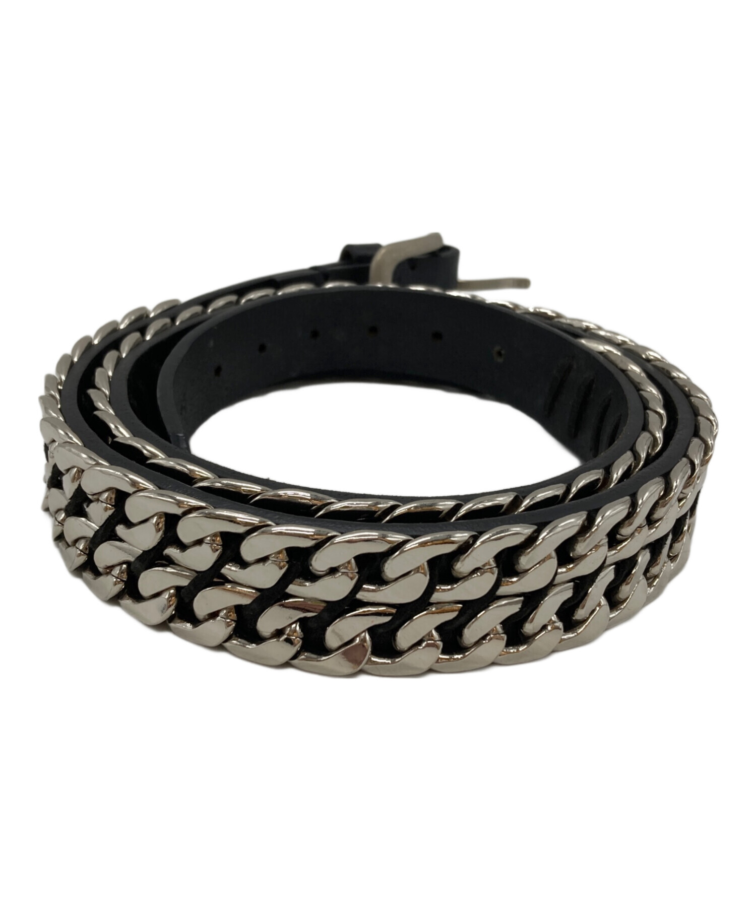 中古・古着通販】BALMAIN (バルマン) レザー チェーン ベルト/Leather