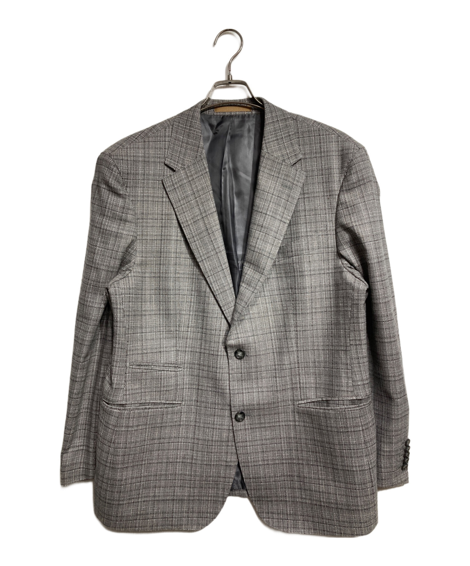 HUGO BOSS BOSS テーラードジャケット チェック柄 グレー系 メンズ 中古・古着通販】BOSS (ボス) チェックテーラードジャケット/Check