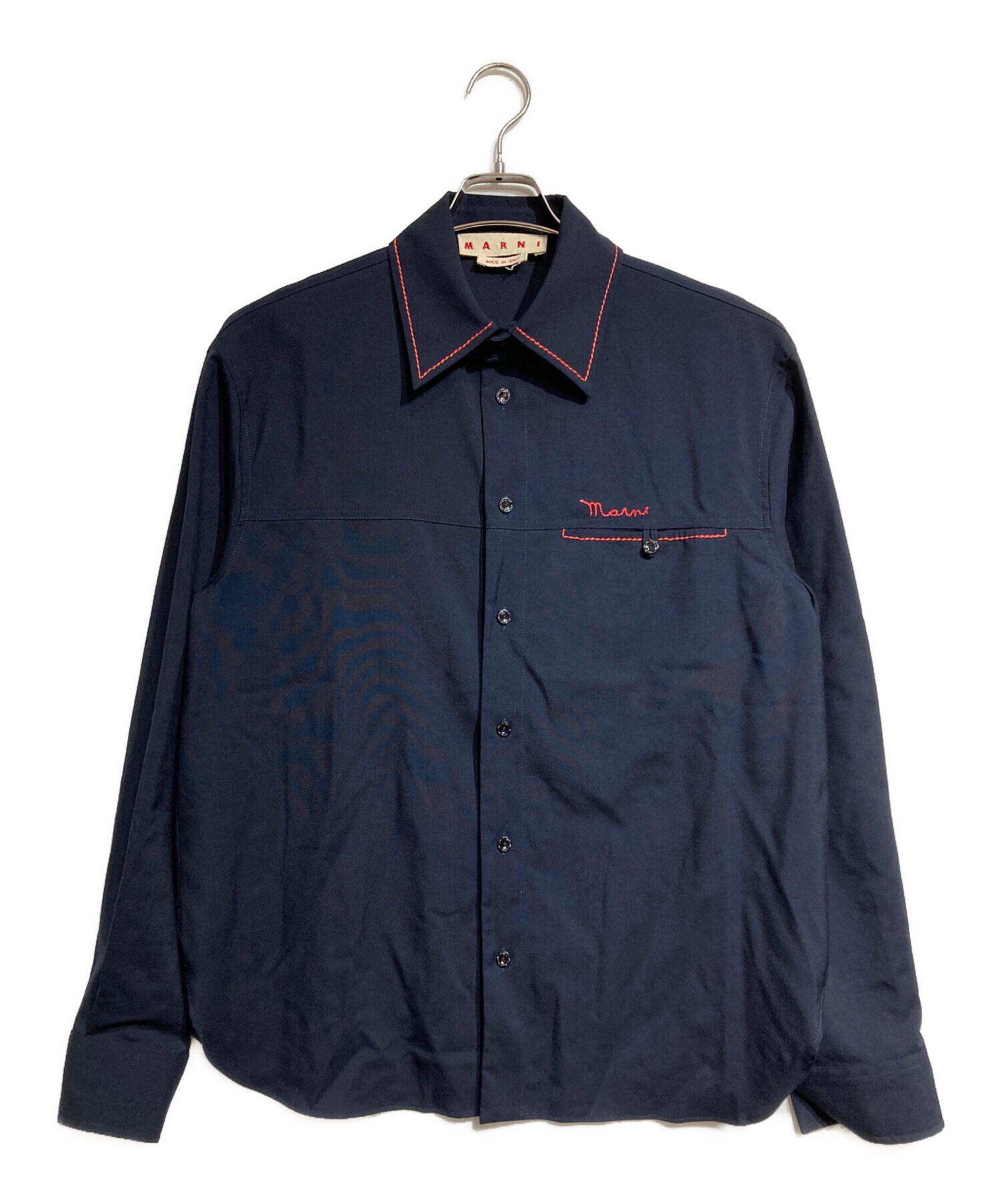 MARNI マルニ ブラウス M 紺 【古着】【中古】【送料無料】 MARNI - MARNI マルニ ブラウス S 紺 【古着】【中古】【送料無料】の
