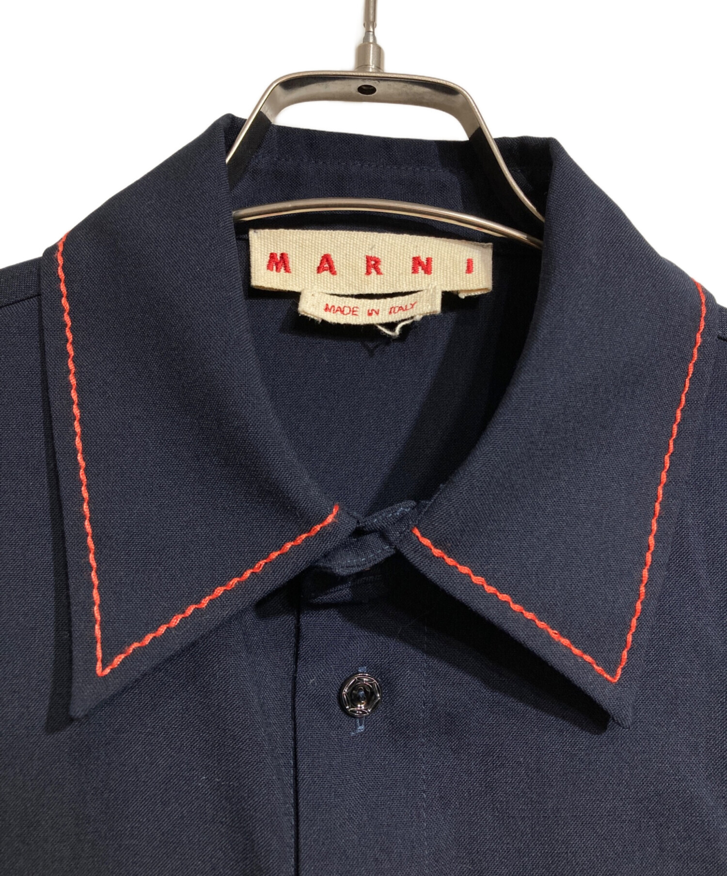 MARNI マルニ ブラウス M 紺 【古着】【中古】【送料無料】 MARNI - MARNI マルニ ブラウス S 紺 【古着】【中古】【送料無料】の