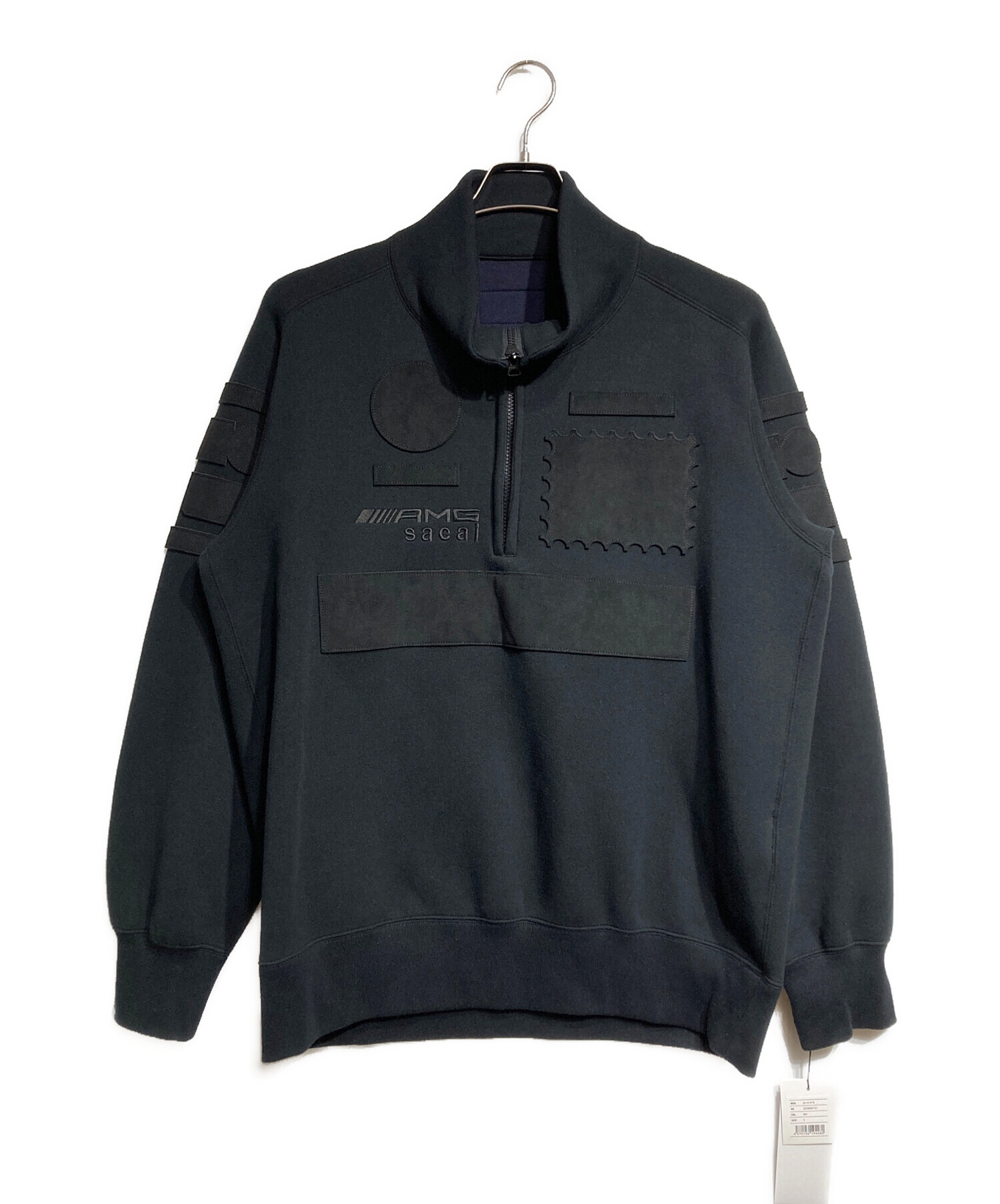 Sacai ブラックスウェット ジッパー付き裾 中古・古着通販】sacai (サカイ) Mercedes AMG Patch Half Zip