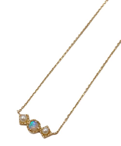 セット売り【ete】K10PG オパール ネックレス&リング 7号 ほぼ未使用 セット売り【ete】K10PG オパール ネックレス&リング 7号 ほぼ未使用