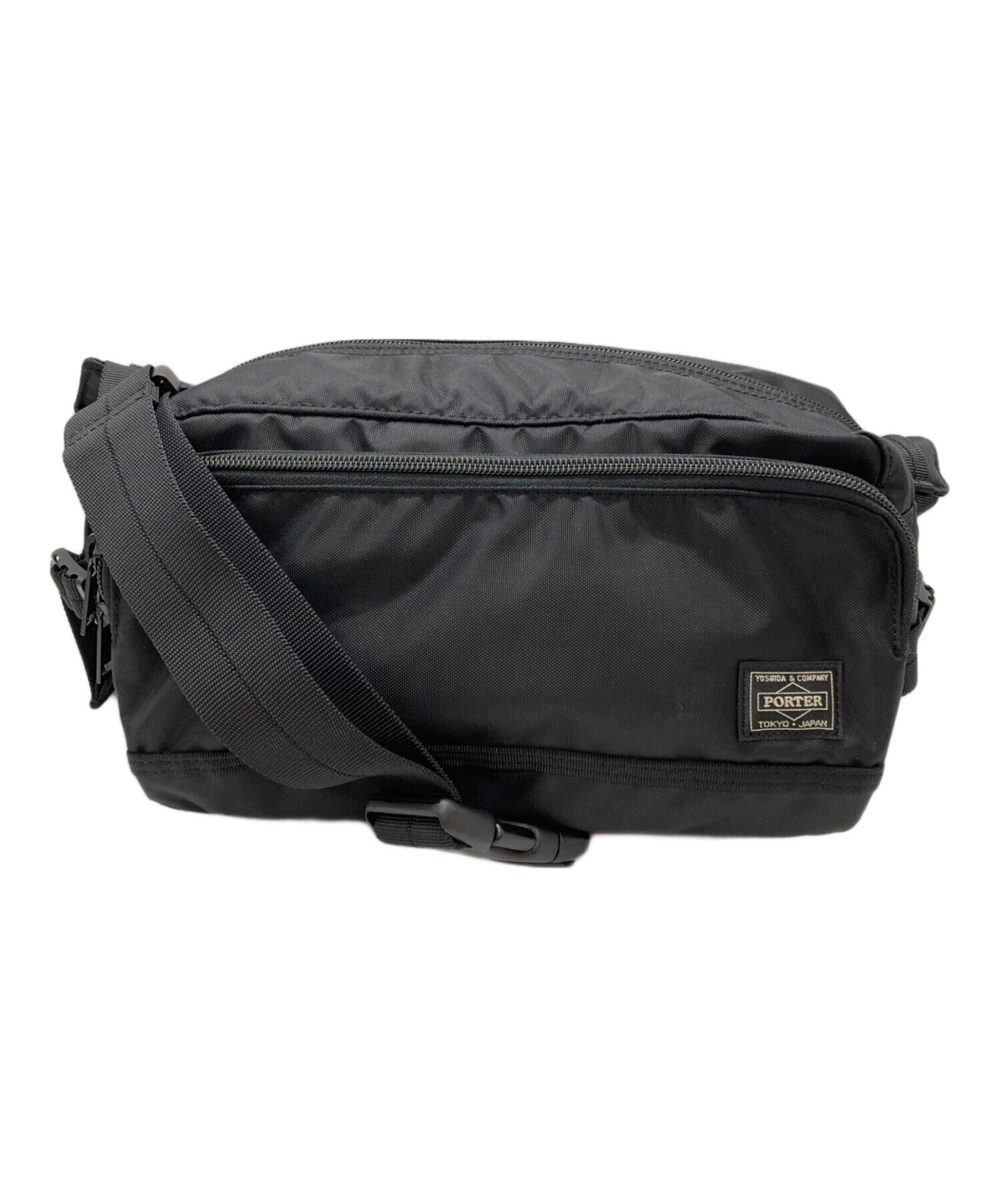 廃盤 PORTER FLASH WAIST BAG BLACK 中古・古着通販】PORTER (ポーター) フラッシュウエストバッグ/FLASH