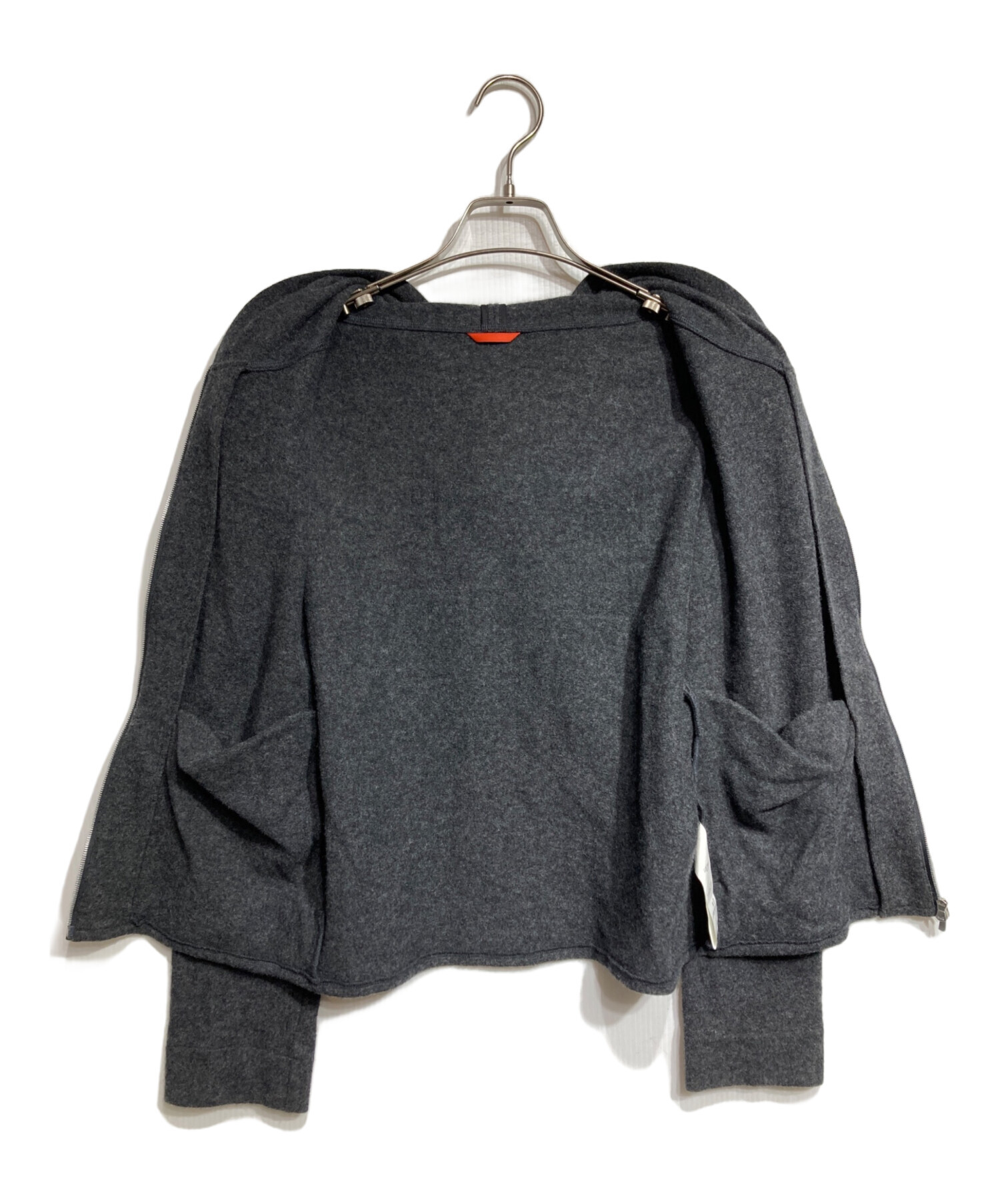 中古・古着通販】NTRUL (ニュートラル) zip knit hoodie/ グレー