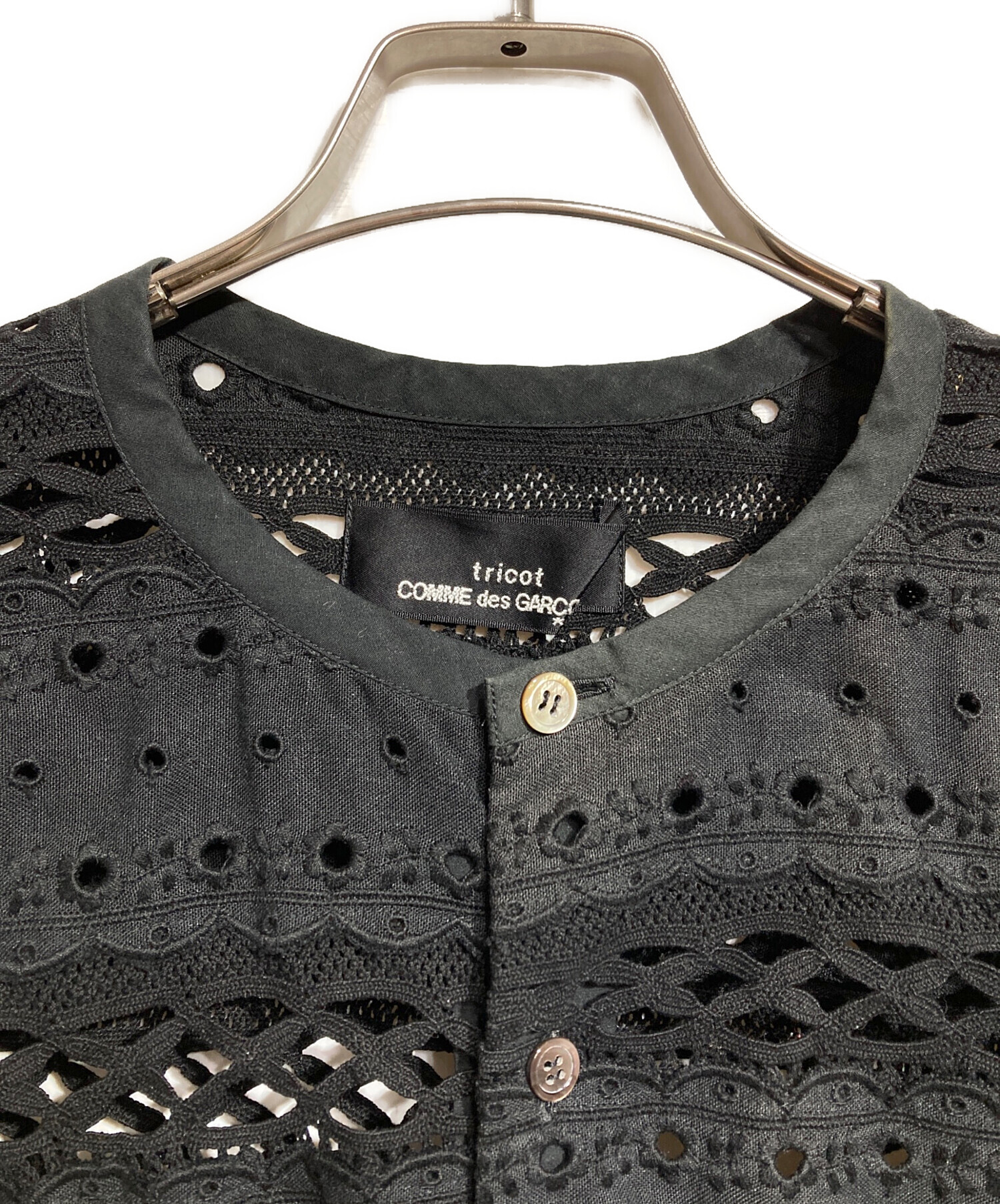 トリココムデギャルソン シャツ ブラウス 切替 コットン リネン 綿 麻 中古・古着通販】tricot COMME des GARCONS (トリココムデギャルソン