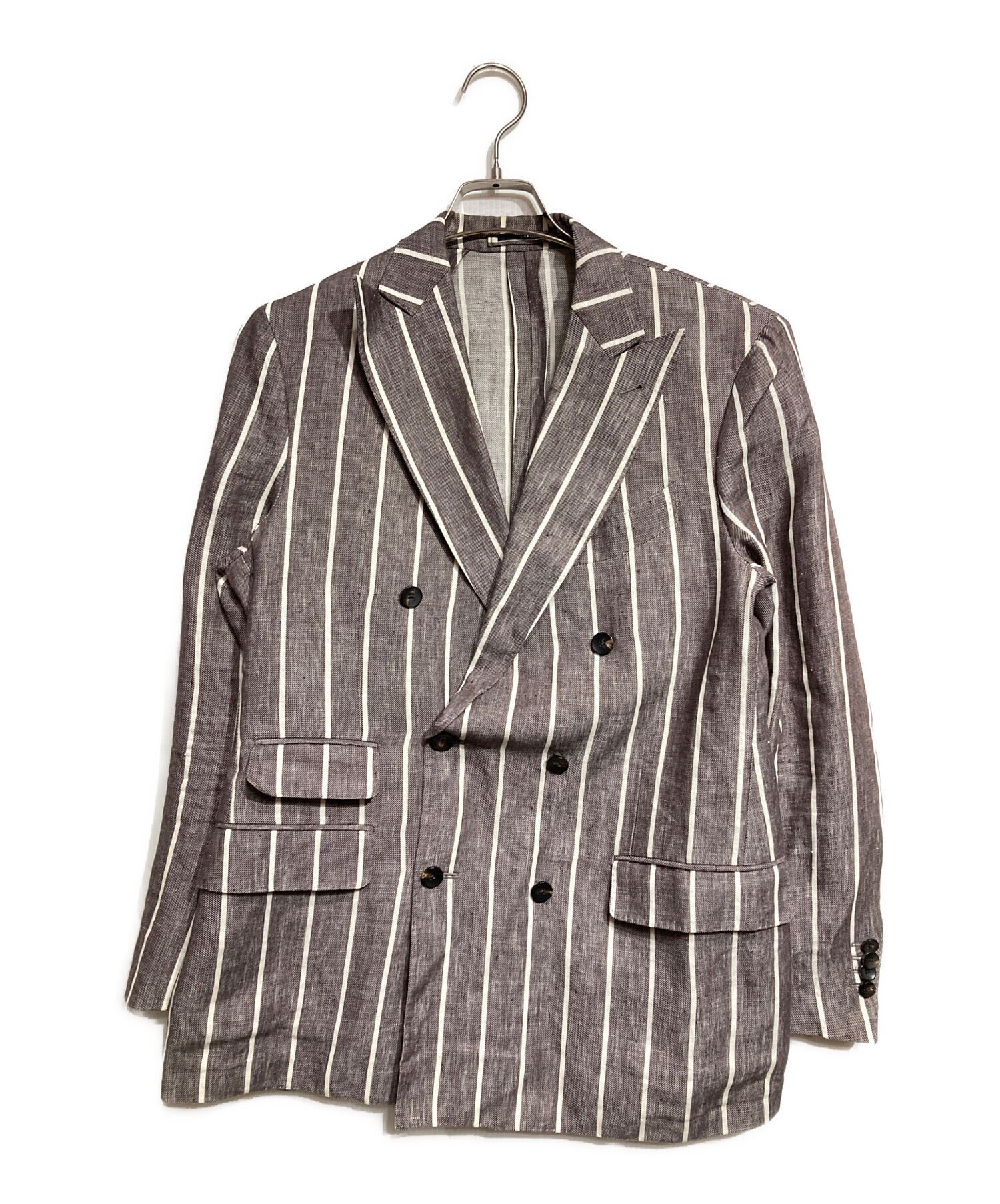 新品未使用！LARDINI グレー ストライプ ダブルブレストスーツ LARDINI - 【近年モデル☆未使用級】LARDINI スーツ セットアップ