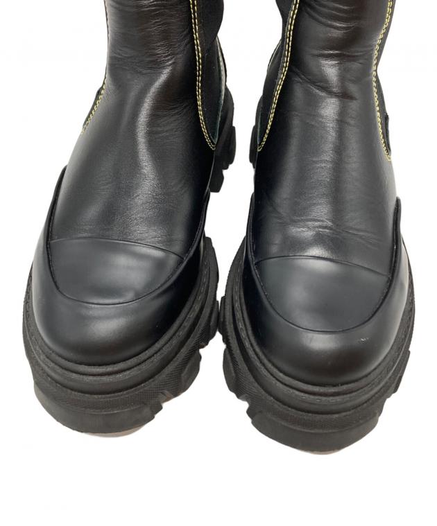中古・古着通販】Ganni (ガニー) CONTRAST STITCH KNEE-HIGH BOOTS