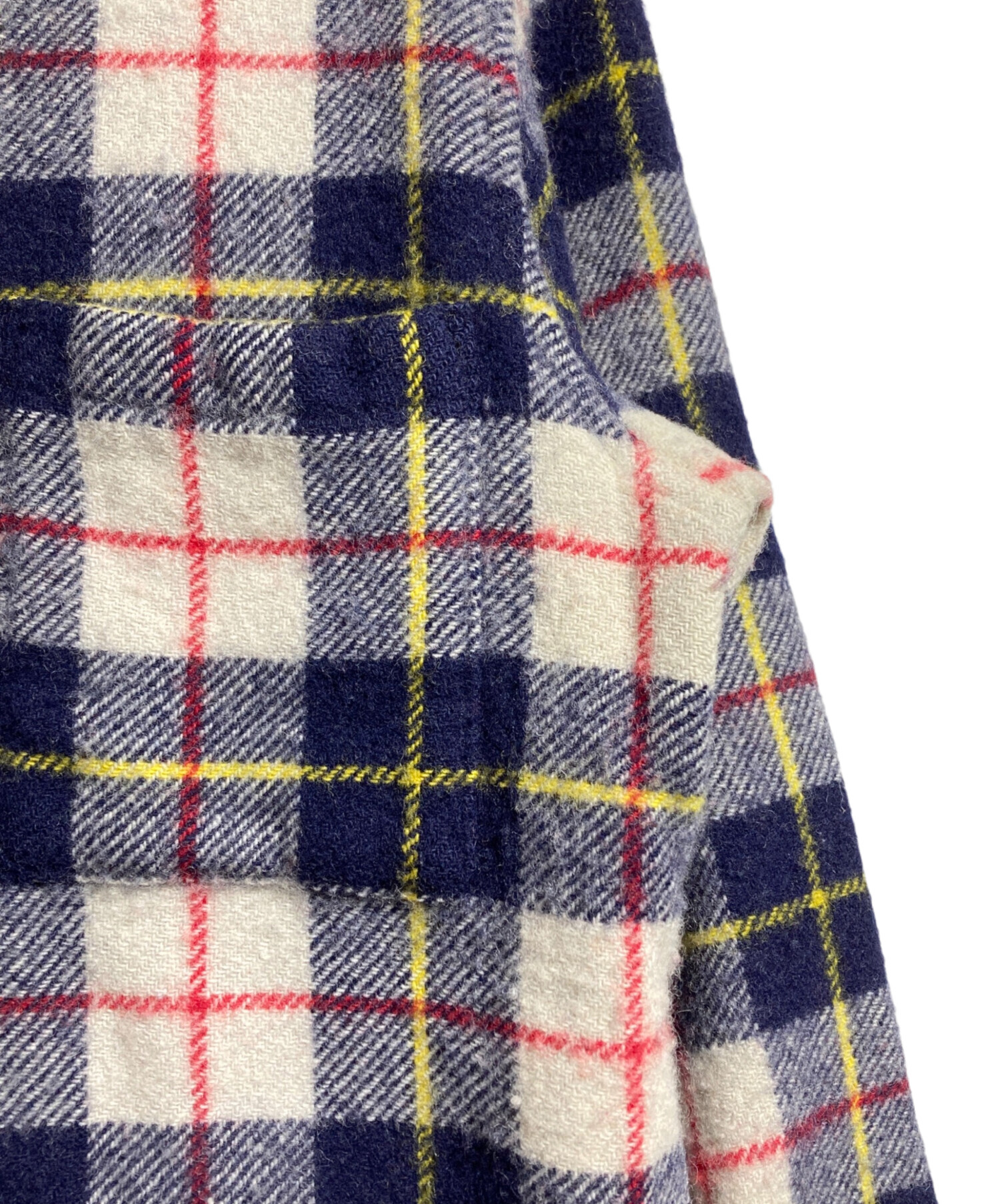 コムデギャルソン 変形 アシンメトリー ウール ジャケット チェック S 中古・古着通販】COMME des GARCONS HOMME (コムデギャルソン オム) 縮