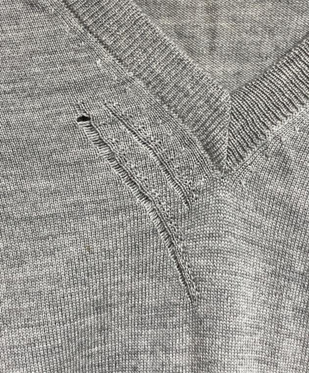 Dior Homme 05AW エディ期 クラッシュニット 爪 S グレー 中古・古着通販】Dior Homme (ディオール オム) 爪痕クラッシュ加工V