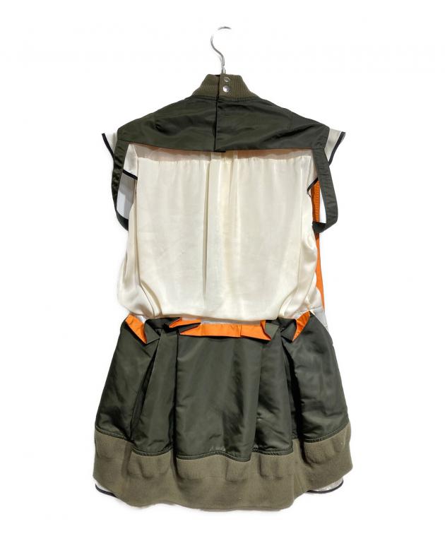 【未使用品】sacai MA1ベストワンピース 中古・古着通販】sacai (サカイ) MA-1レイヤードベストワンピース