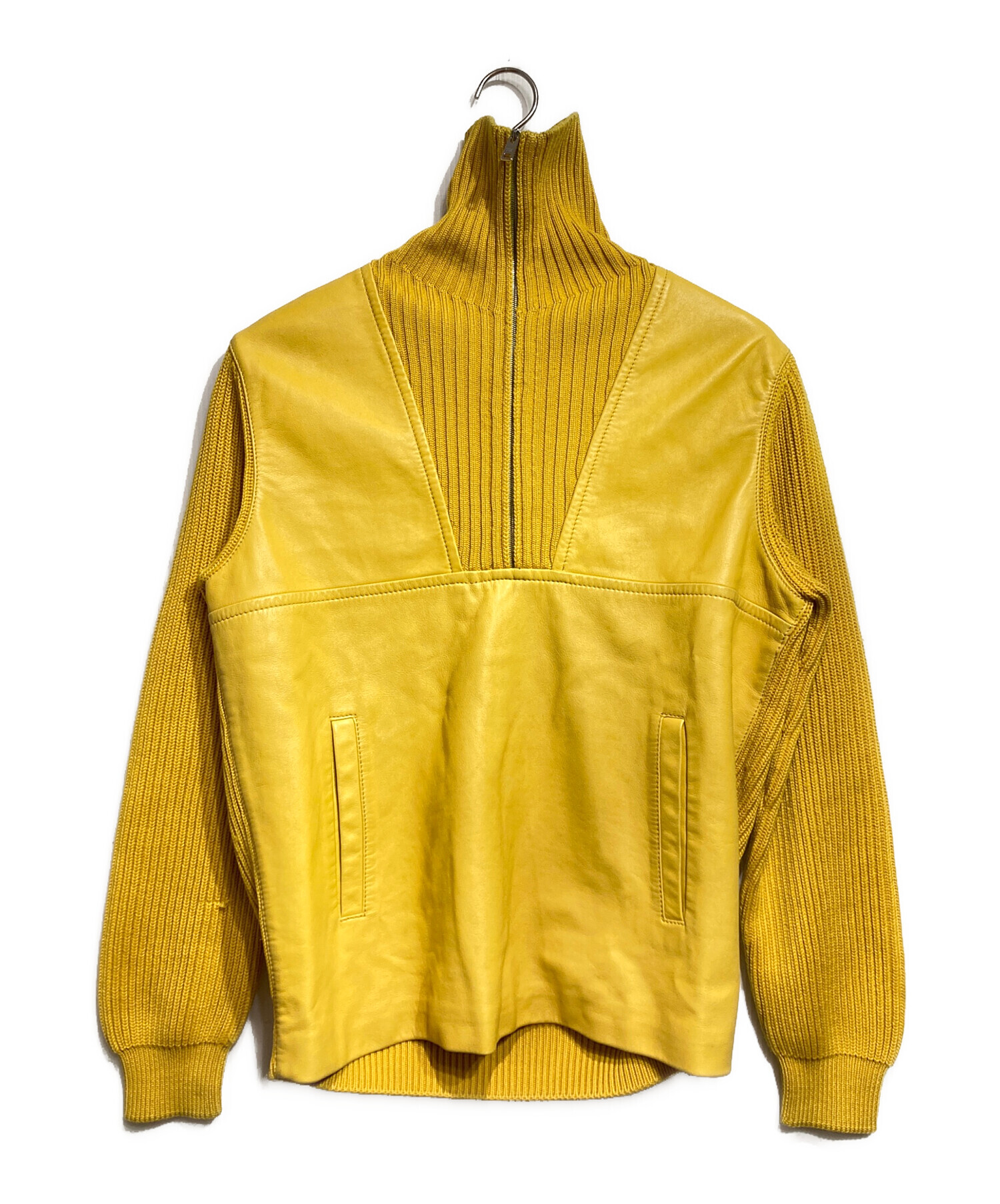 中古・古着通販】PRADA (プラダ) レザー切替ハーフジッププルオーバー