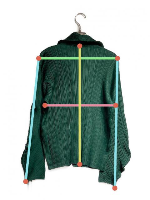 プリーツプリーズ　変形ジャケット　グリーン系 中古・古着通販】PLEATS PLEASE (プリーツプリーズ) 変形プリーツ
