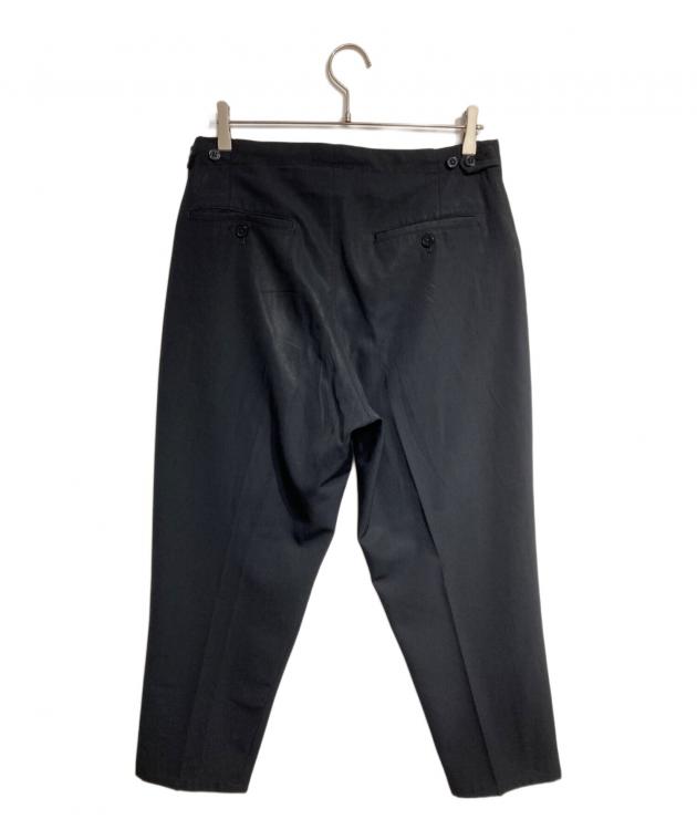 ヨウジヤマモトプールオム スラックス タックパンツ ウールギャバ 黒 中古・古着通販】Yohji Yamamoto pour homme (ヨウジヤマモト