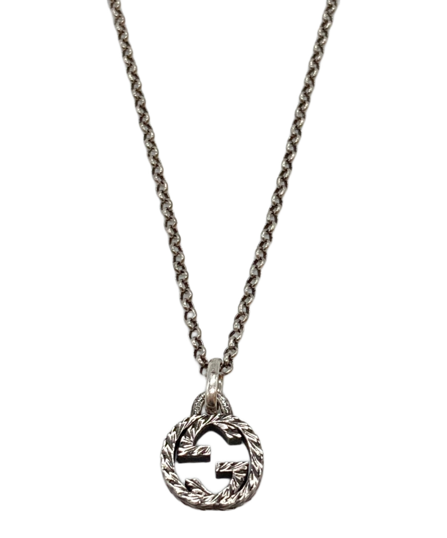 GUCCI GGロゴ ペンダント　ネックレス　シルバー 925 中古・古着通販】GUCCI (グッチ) GGロゴペンダントネックレス/Necklace