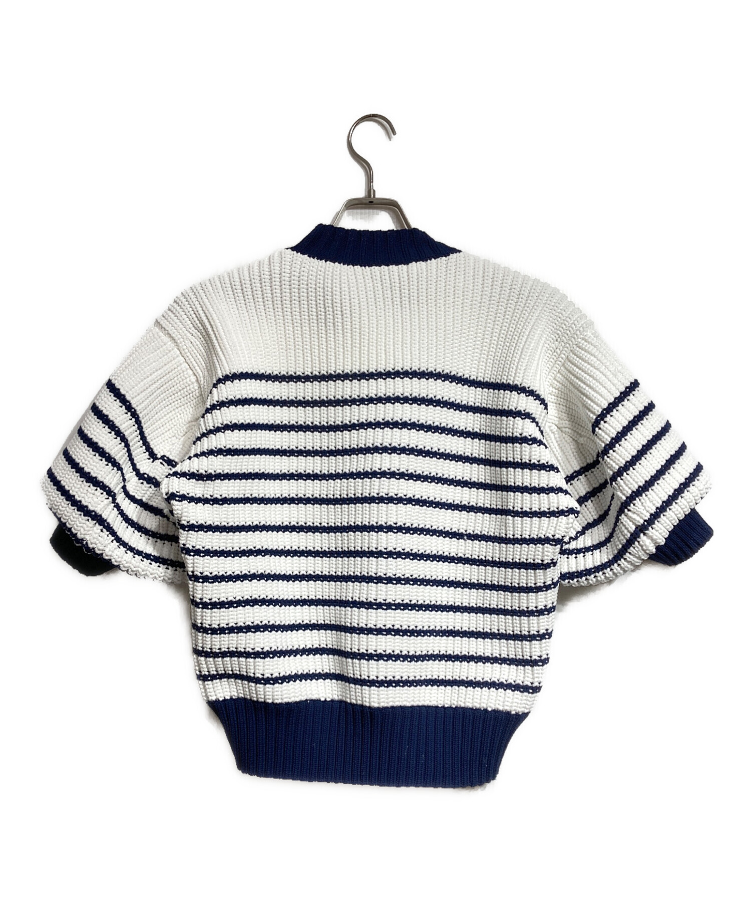 『sacai』サカイ (2) ウールフリンジ ボーダーニット 中古・古着通販】sacai (サカイ) ボリュームボーダーニット/Oversized