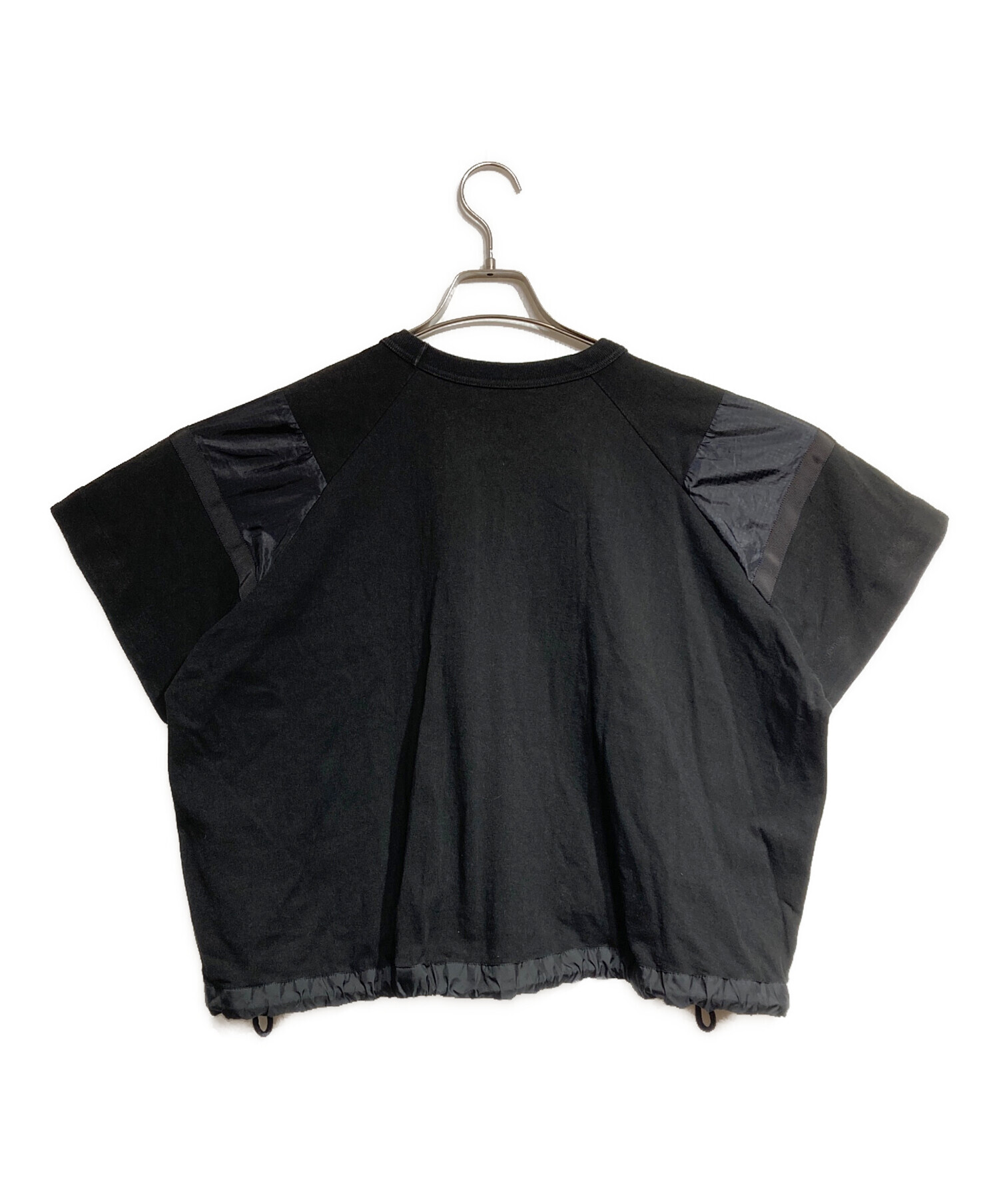 超美品 サカイ Sacai 2017年商品 17-03037 レース切替 半袖 ドローコード ニット トップス 超美品 サカイ Sacai 2017年商品 17-03037 レース切替 半袖 ドロー