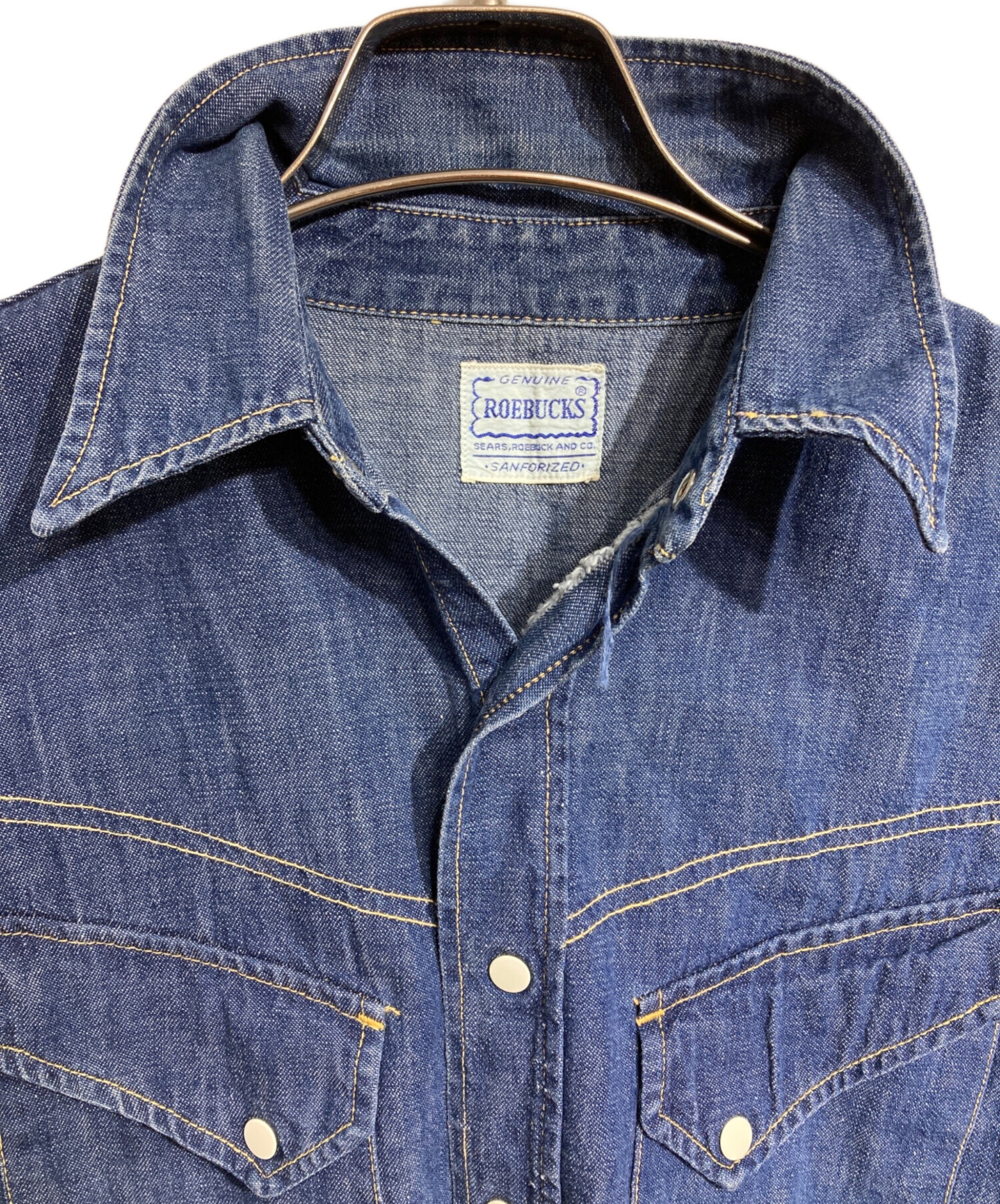 中古・古着通販】ROEBUCKS (ローバックス) デニムウエスタンシャツ 