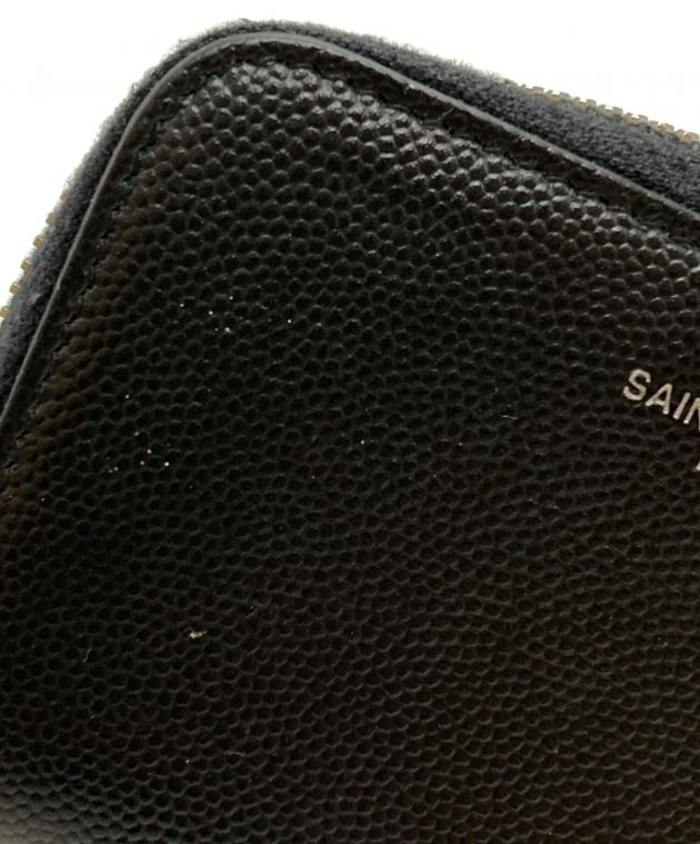 サンローラン パリ ネイビー オーガナイザー ラウンドファスナー キャビアスキン 中古・古着通販】Saint Laurent Paris (サンローランパリ) キャビア