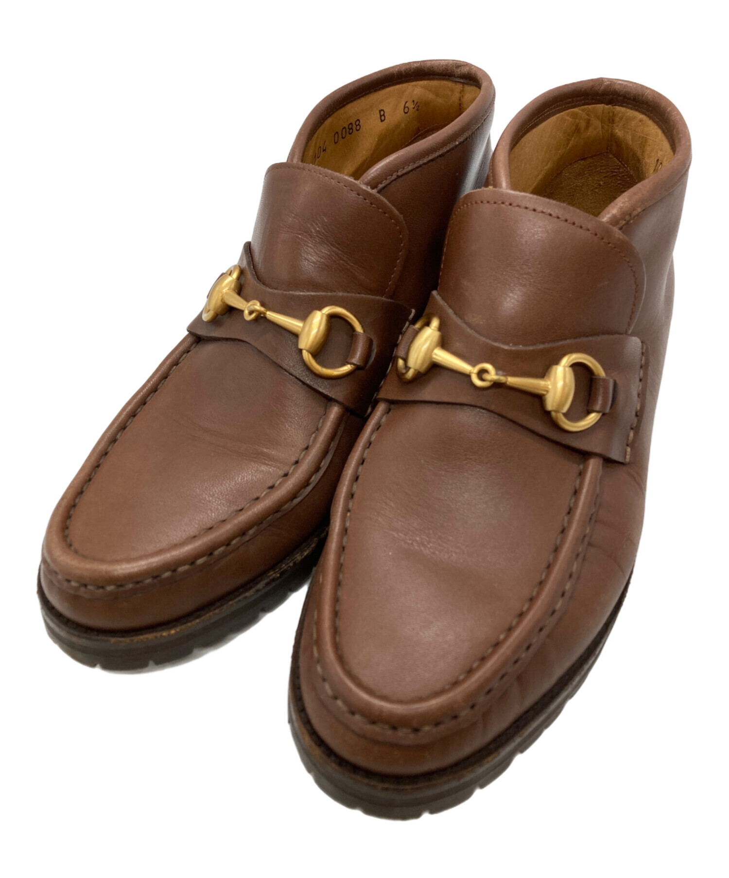 グッチ　チャッカブーツ　ホースビット　ブーツ　レザー　ローファー 中古・古着通販】GUCCI (グッチ) ホースビットチャッカブーツ/horsebit