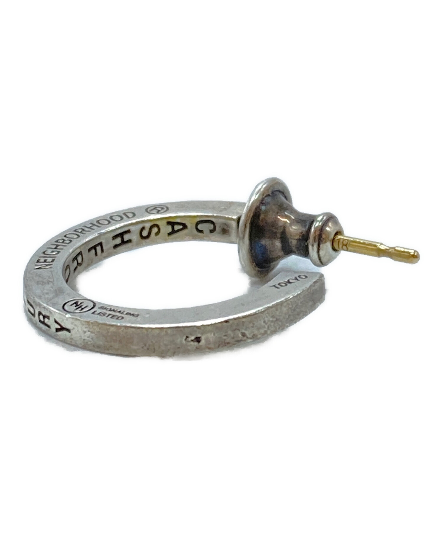 希少品！ CAREERRING NEIGHBORHOOD ピアス シルバー 銀金 NEIGHBORHOOD CAREERING ピアス シングル シルバー 18K (Neighborhood