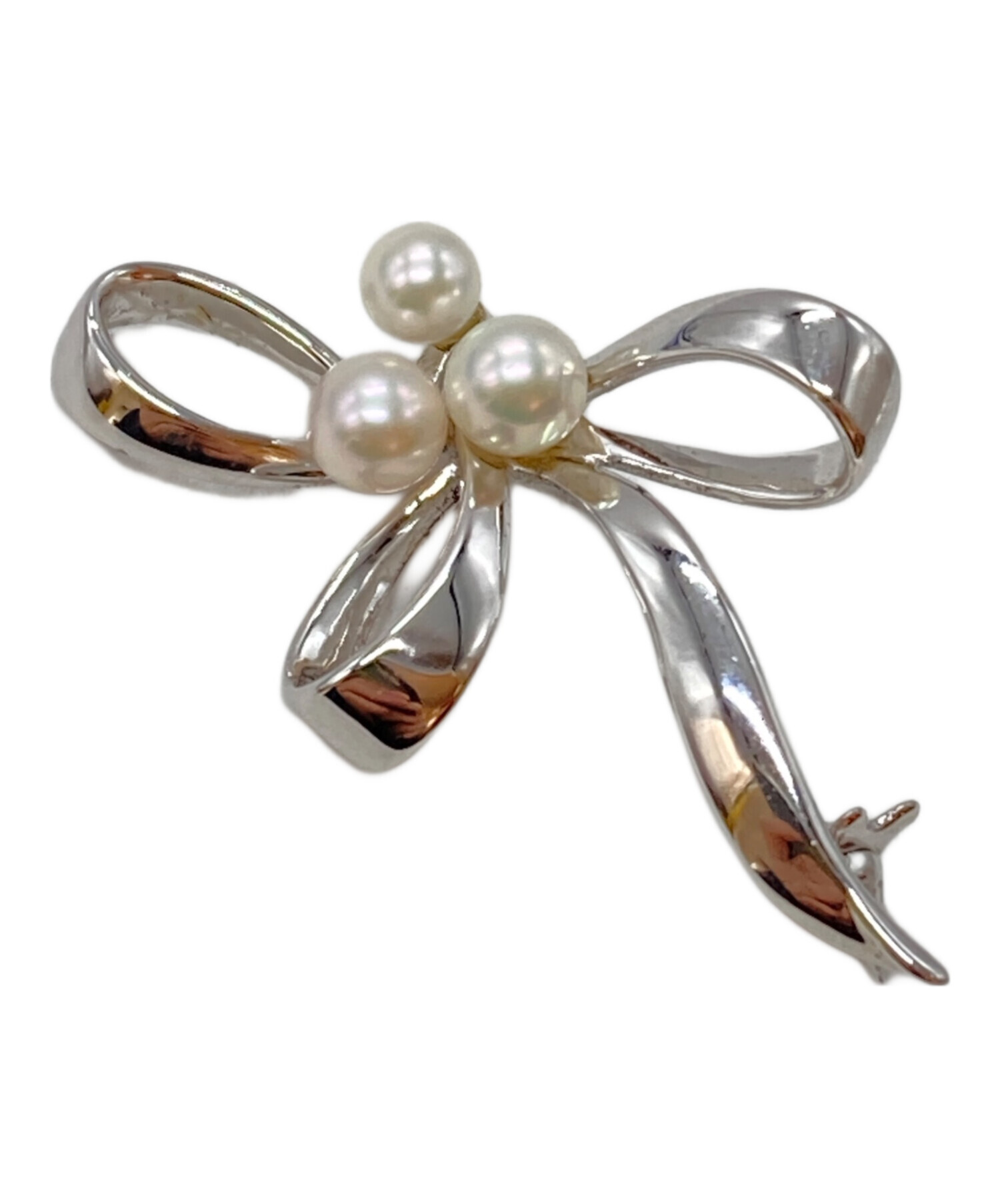 中古・古着通販】MIKIMOTO (ミキモト) パールリボンブローチ/Pearl