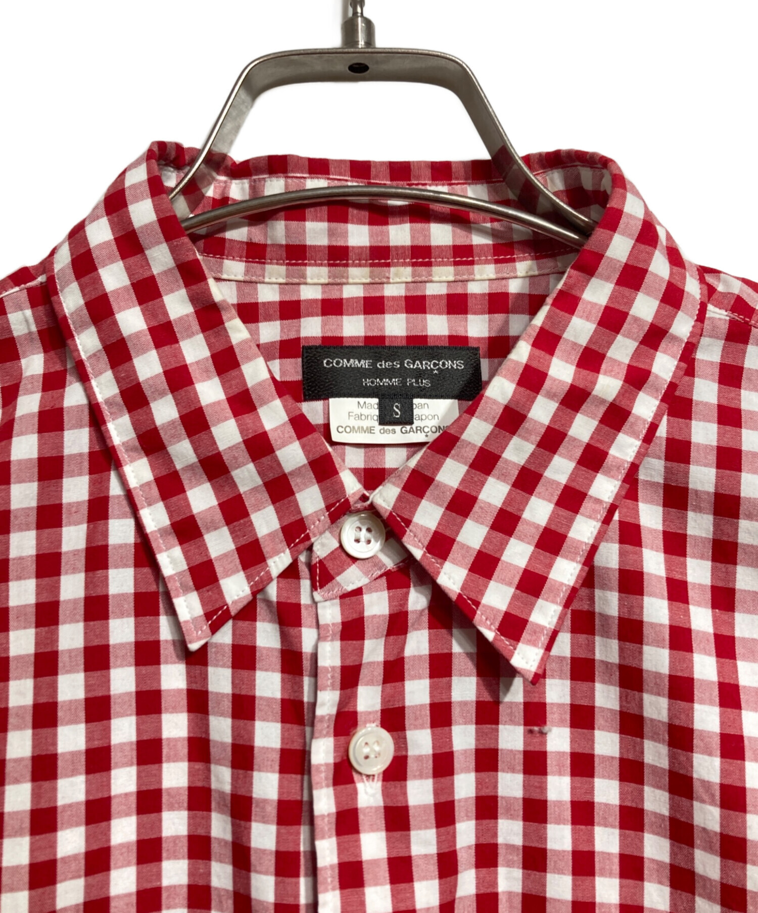GARCONS HOMME PLUSギンガムチェックシャツ　パッチポケット 中古・古着通販】COMME des GARCONS HOMME PLUS (コムデギャルソンオム
