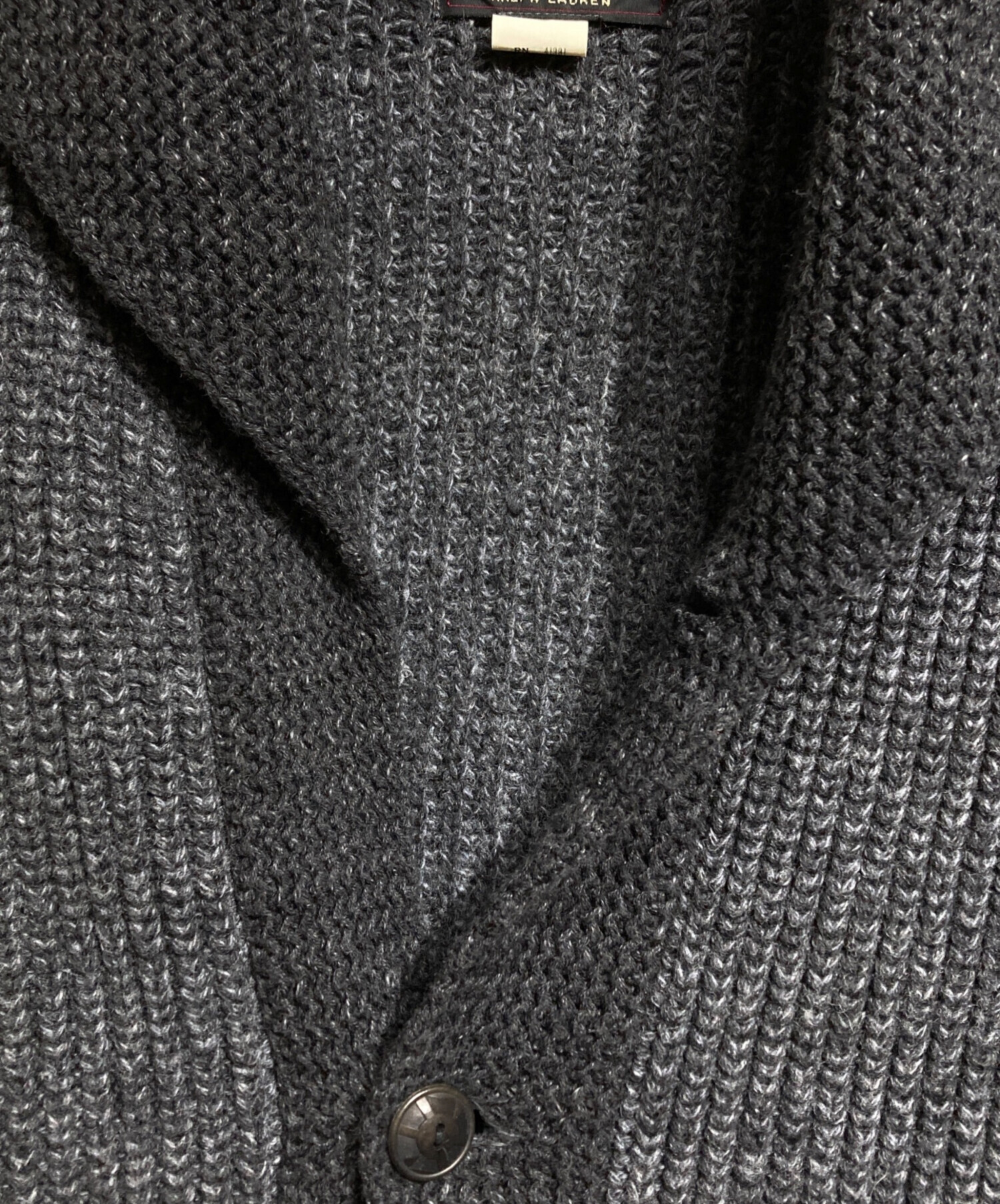 RRL ショールカラーカーディガン グレー ダブルアールエル 中古・古着通販】RRL (ダブルアールエル) ショールカラーカーディガン