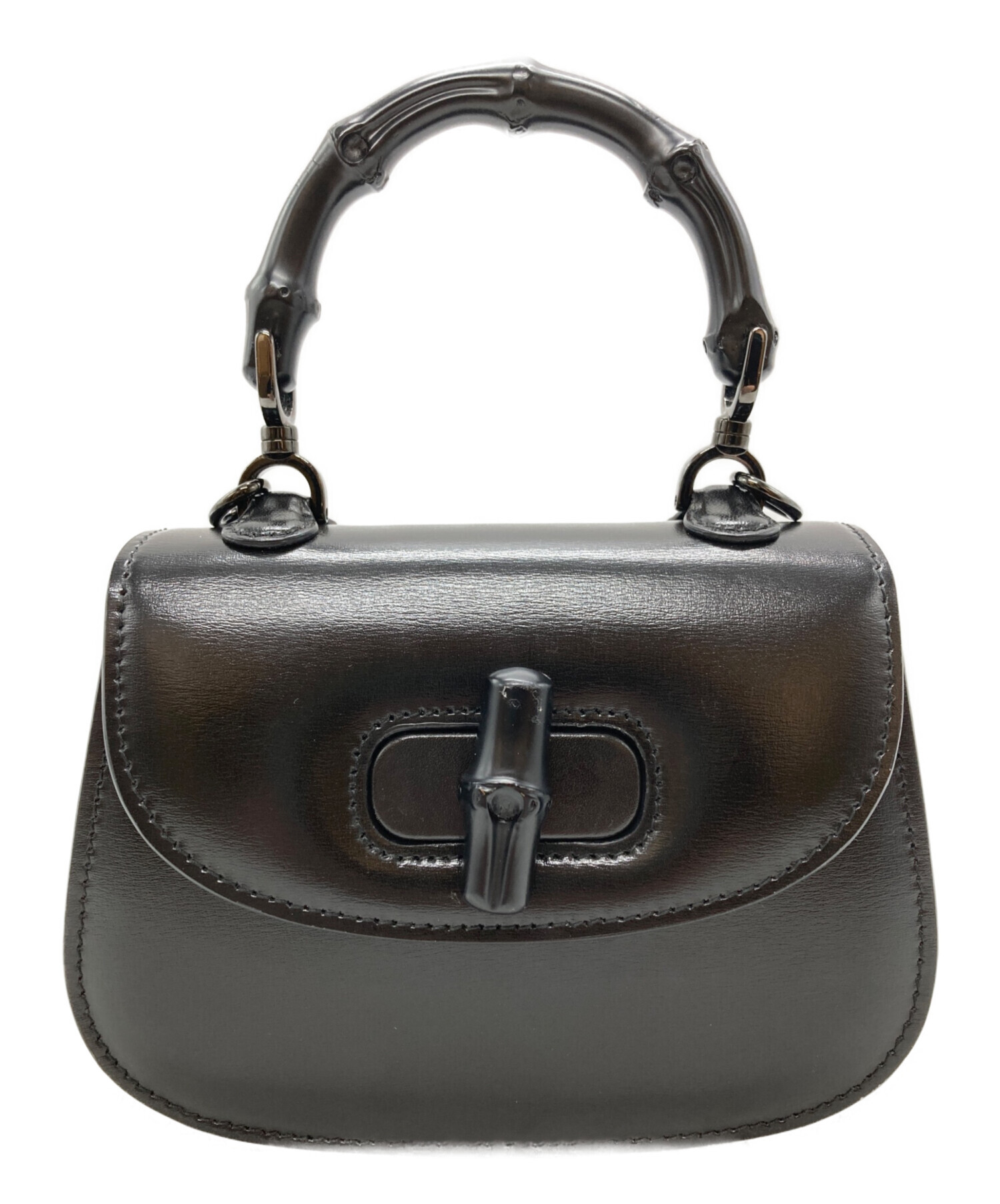 中古・古着通販】GUCCI (グッチ) バンブーミニバッグ ブラック サイズ